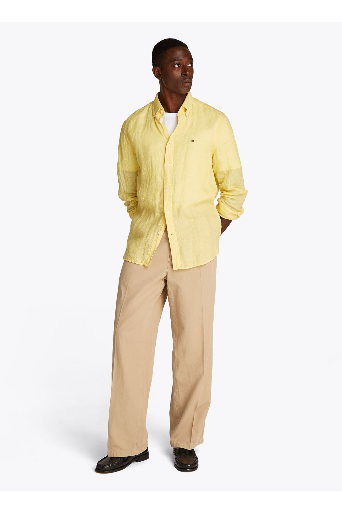 Tommy Hilfiger Sarı Erkek Gömlek MW0MW34602ZF0
