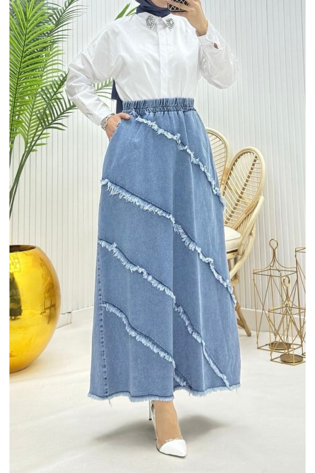 MODA PİLİSELİ KOT ETEK