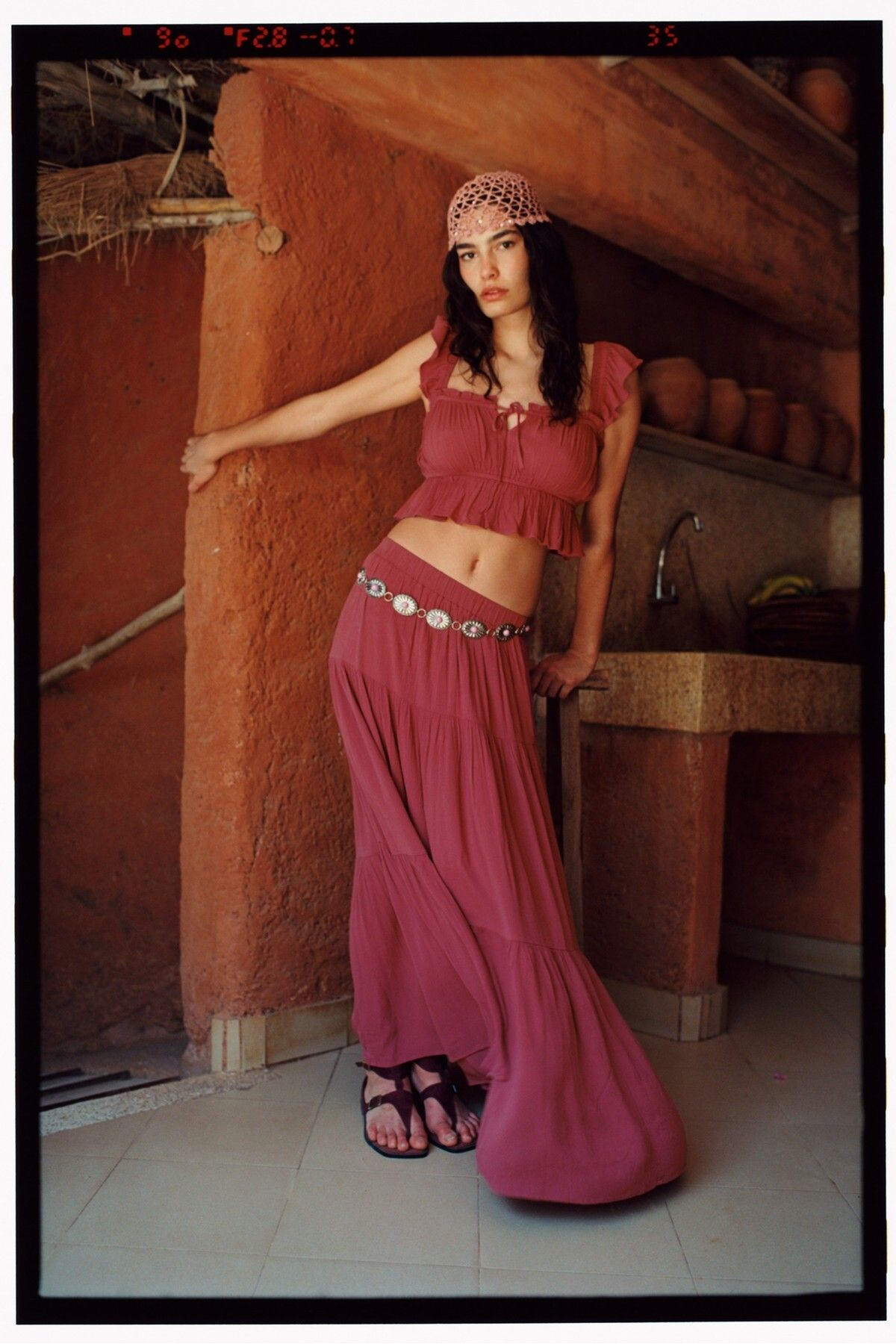 Stradivarius Boho midi etek