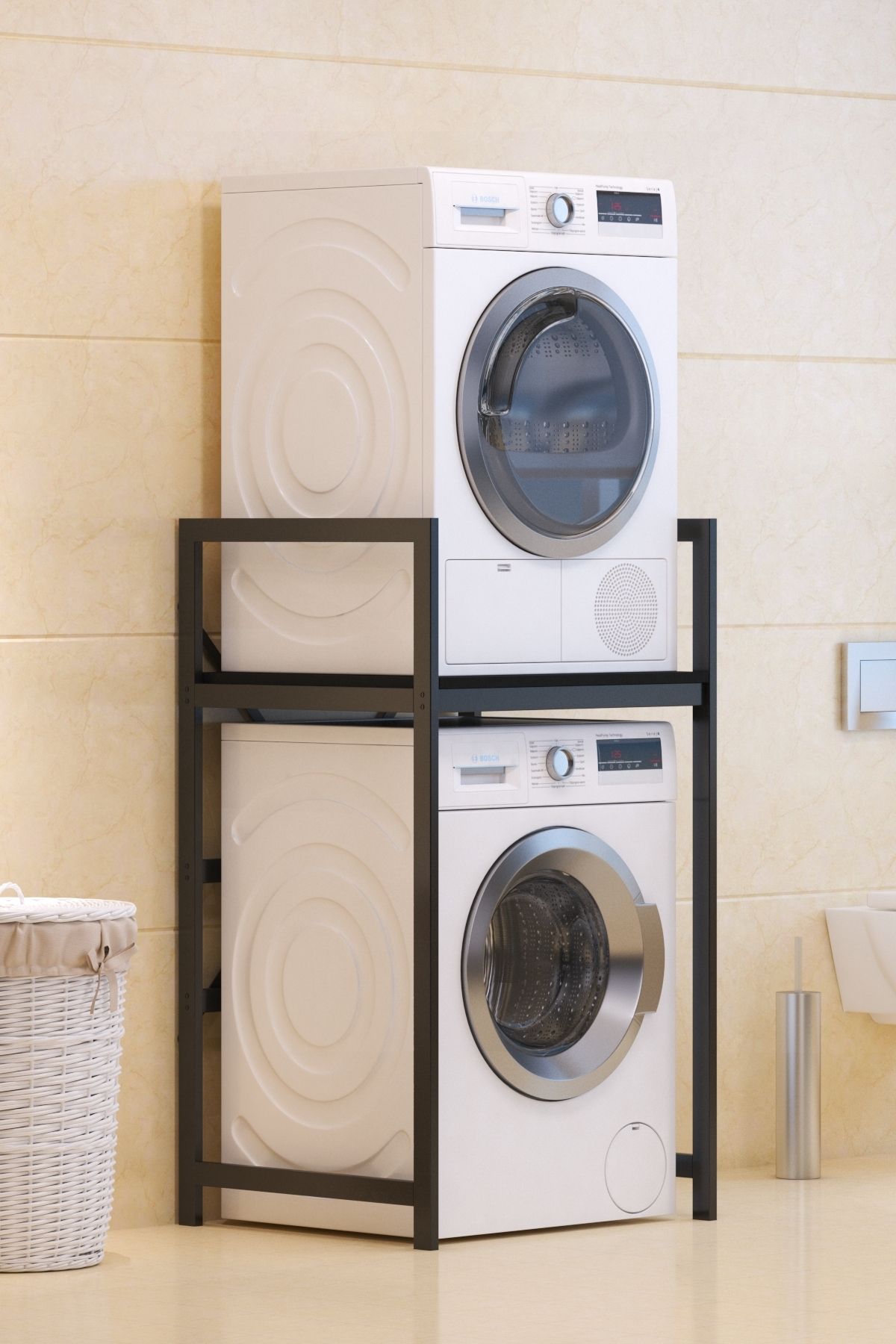 TOLIAHOME Çamaşır Makinası ve Kurutma Makinası Rafı Çamaşır Makinası Üstü Banyo Düzenleyici Raf