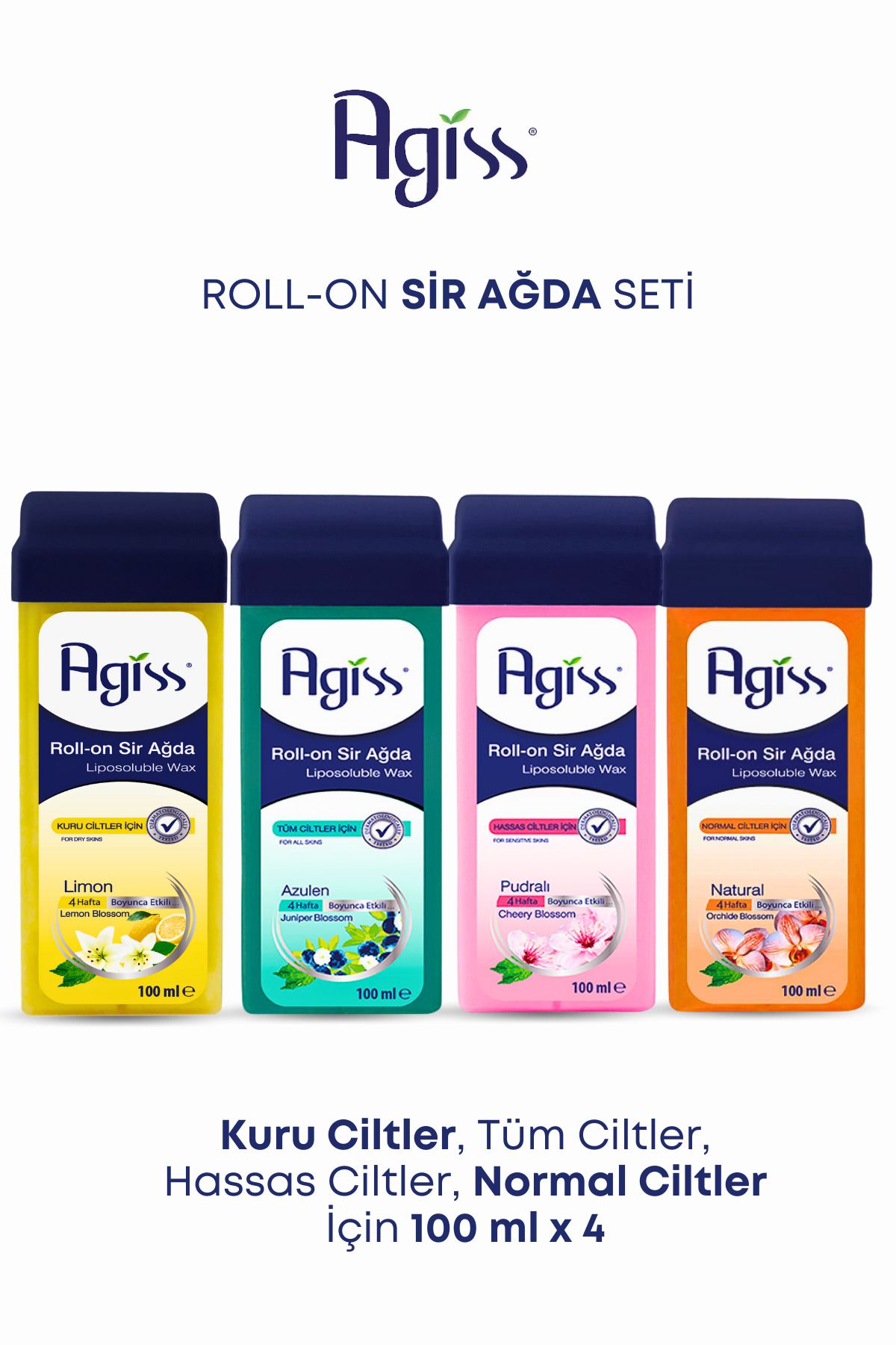 AGISS Roll-on Ağda, Kartuş Ağda, Karışık Ağda Seti 4 Adet