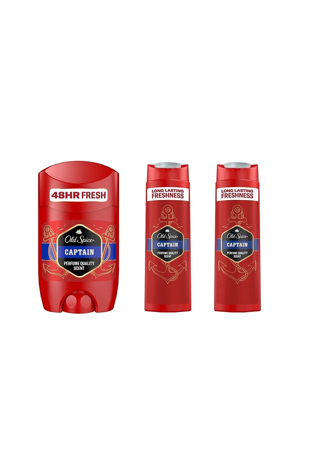 Old Spice 400ml Duş Jeli &Şampuan x2(800ml)+Deo Stick 50ml Captain