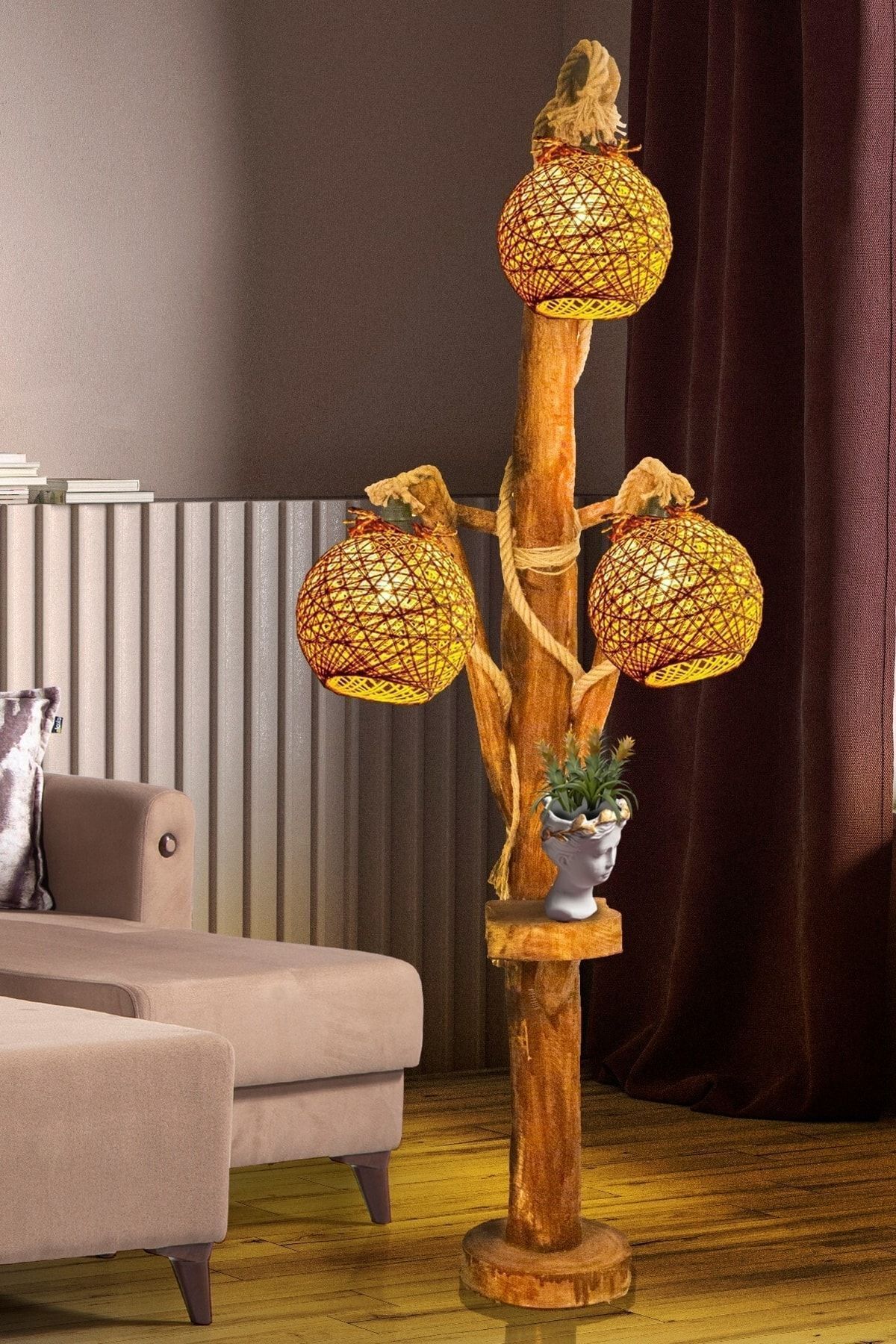 Cosargroup Ağaç Lambader Demonte Doğal Ağaç Halikarnas Serisi Min 140 cm