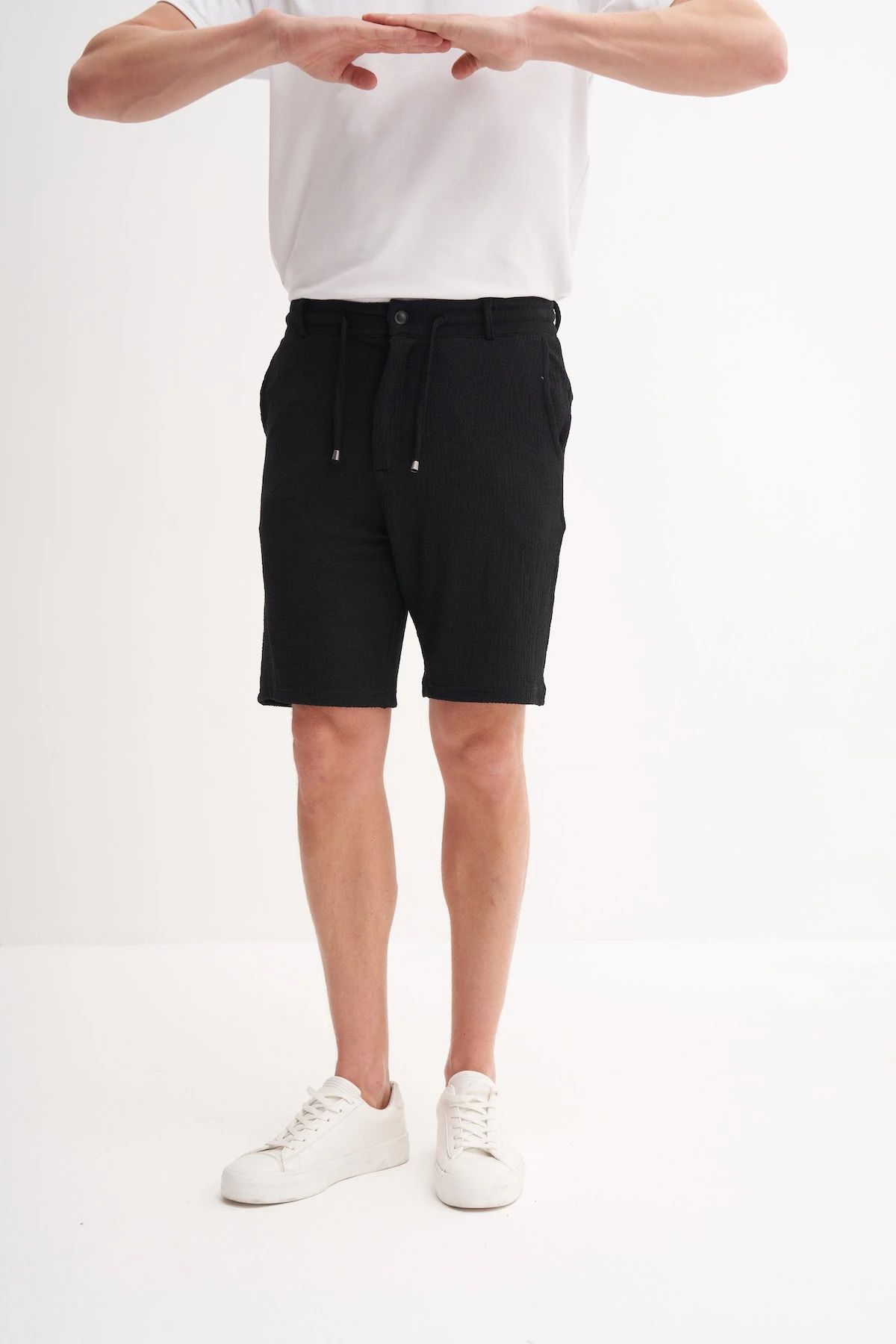 Cazador Slim Fit Dar Paça Örme Bermuda Şort 6081