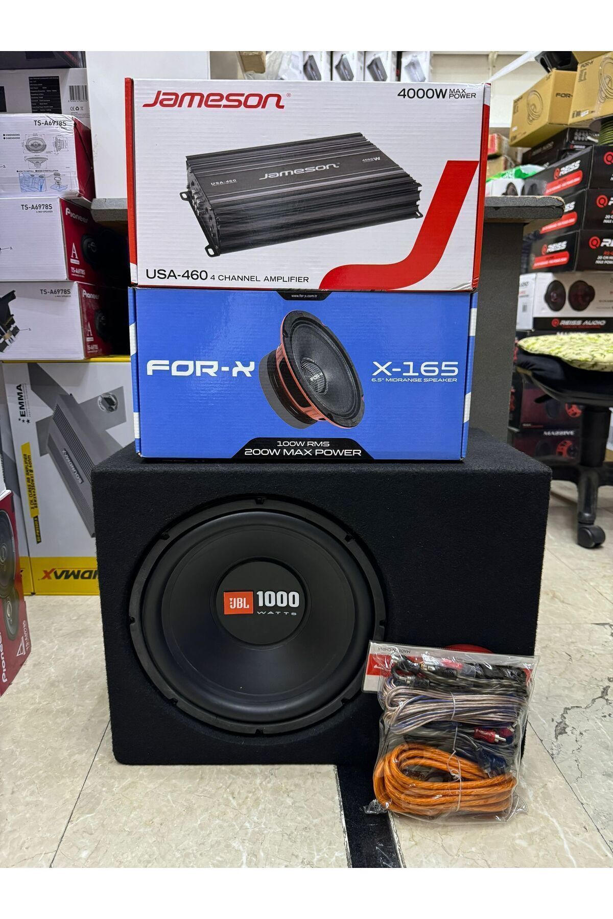 FORX5 Set Takımı 30cm Bass 16cm Midrange 4 Kanallı Anfi Kablo Seti