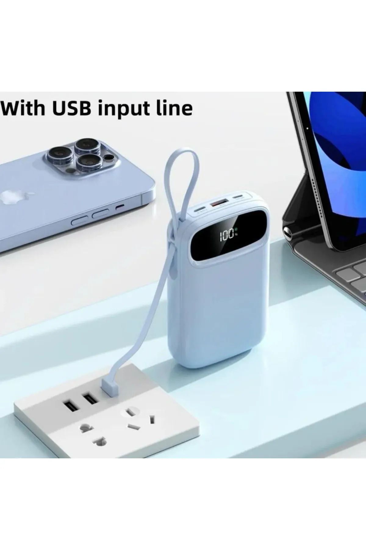 ACL PW-97 2.4A, LCD’li 1xUSB-A Dahili Mikro Type-C, Lightning