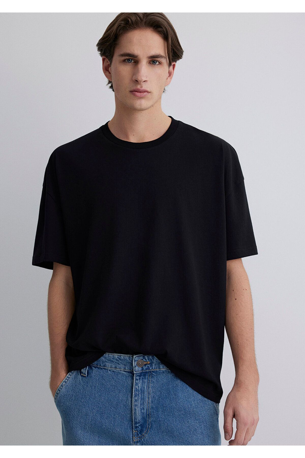 Mavi Organik Pamuk Siyah Oversize Tişört Oversize / Geniş Kesim 066902-900