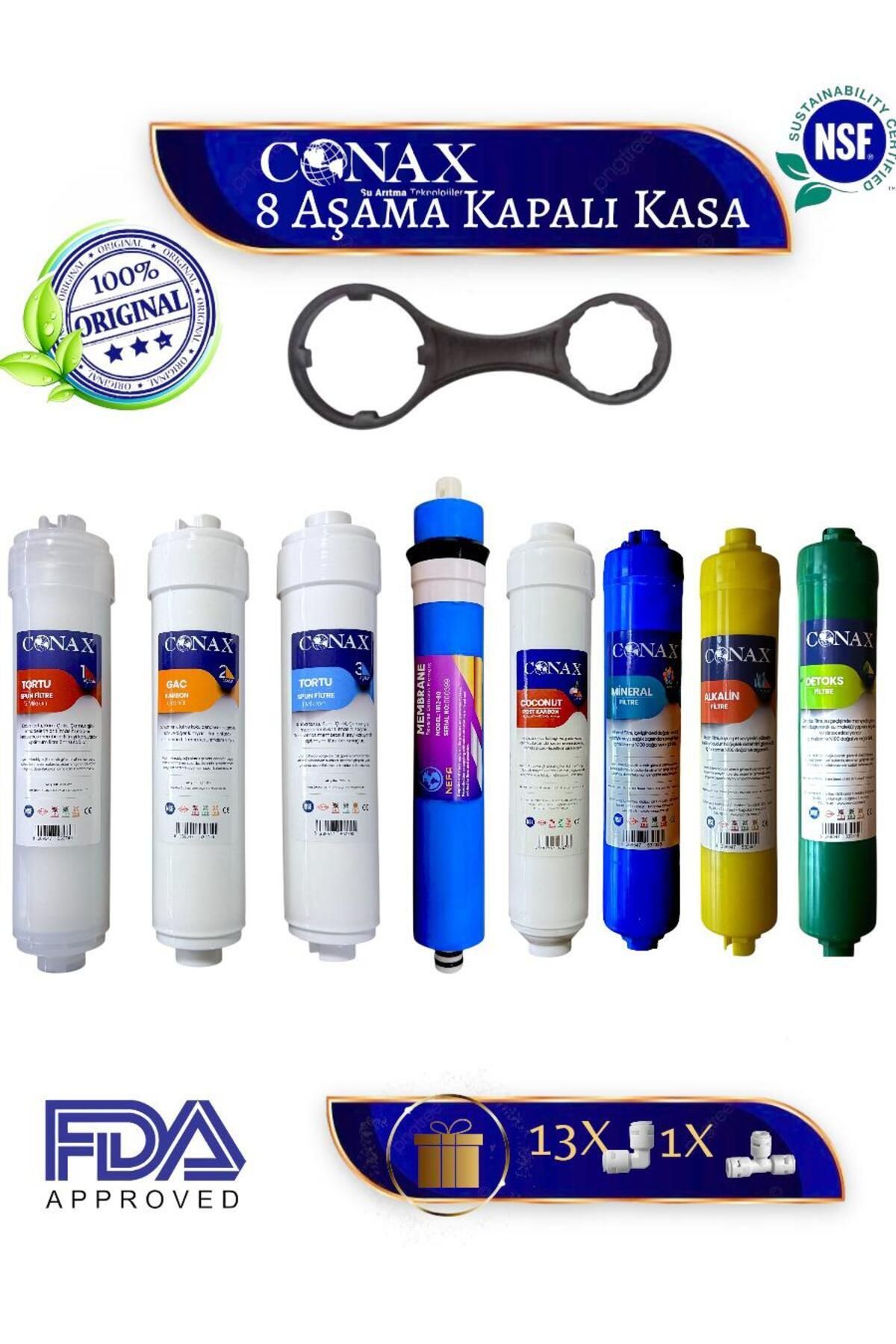 Conax Tüm Kapalı Kasalar Için 8 Aşama'lı , 80 Gpd Membranlı, Inline Filtre Seti, Nsf Onaylı