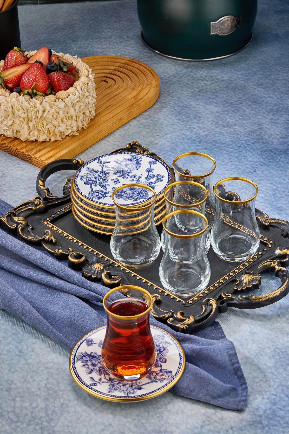 Mabeyn Spring Time 6 Kişilik Çay Bardağı Takımı 6 lı Çay Seti