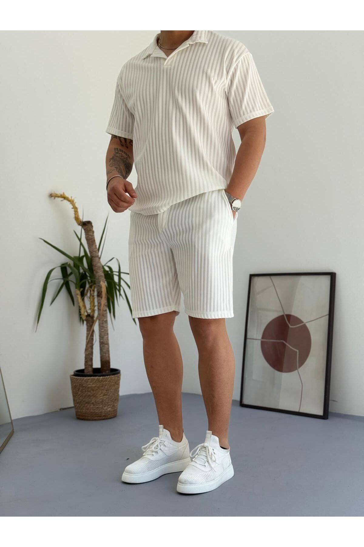 berfmoda Erkek Likralı Fitilli Ottoman Kumaş Şort