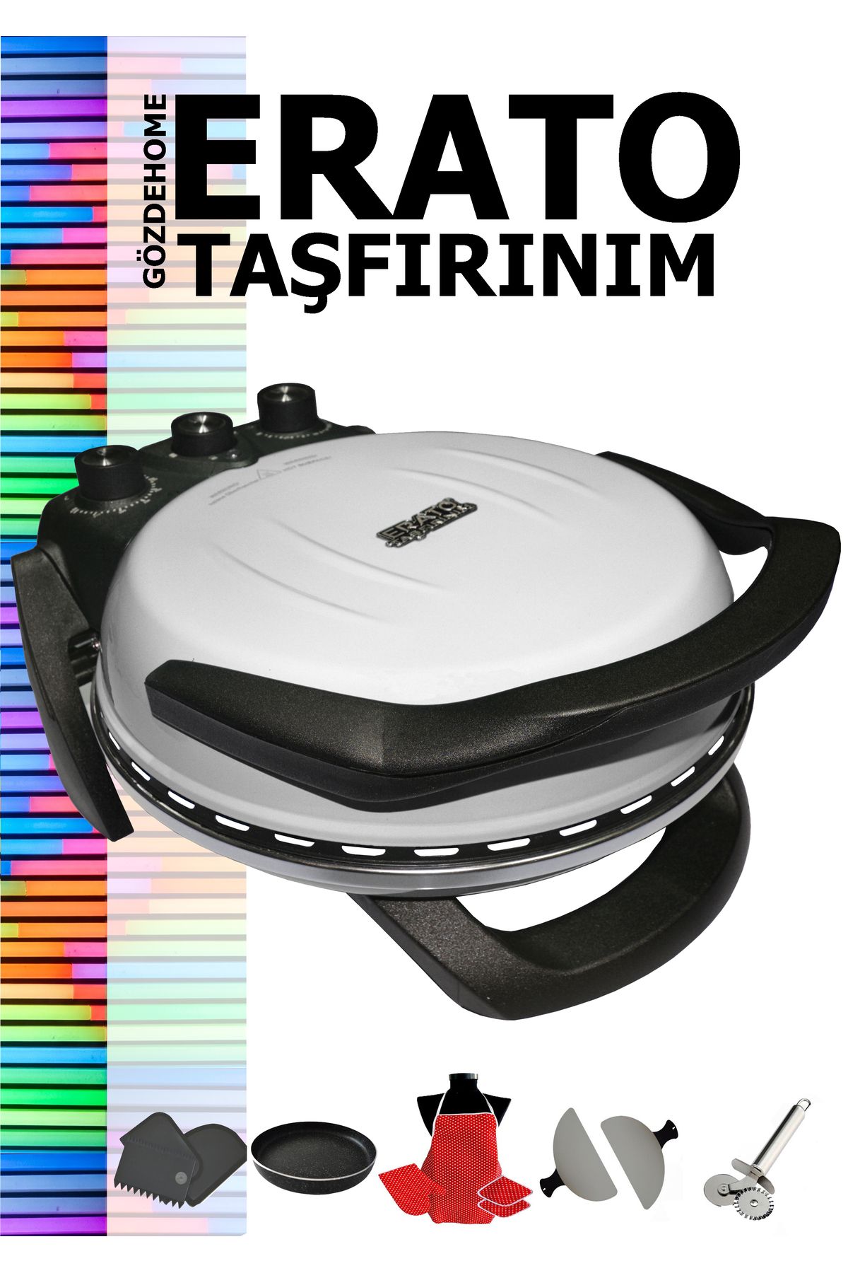 gözdehome Beyaz Parlak - Erato Taşfırınım Pizza Makinesi, Lahmacun Makinesi Doğal Taş Fırın