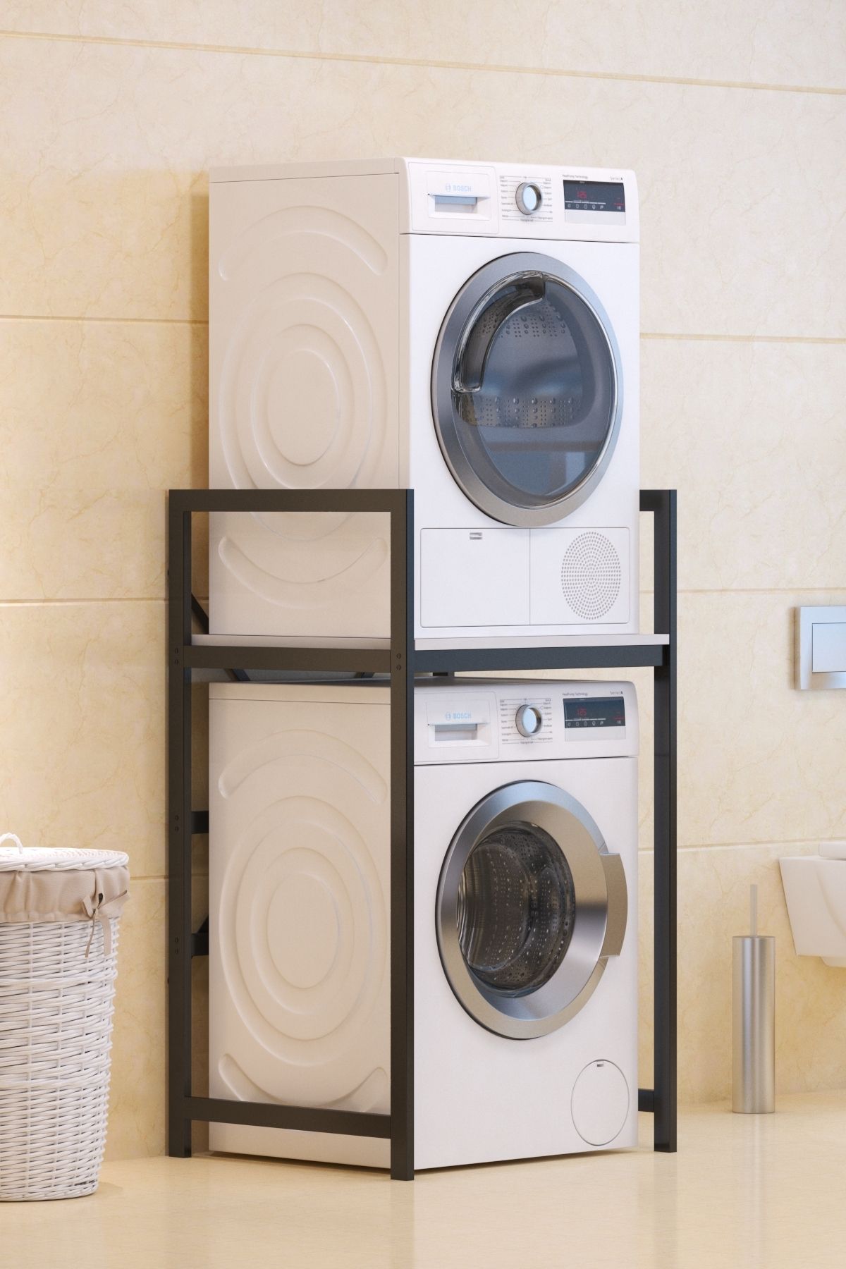 TOLIAHOME Çamaşır Makinası ve Kurutma Makinası Rafı Çamaşır Makinası Üstü Banyo Düzenleyici Raf