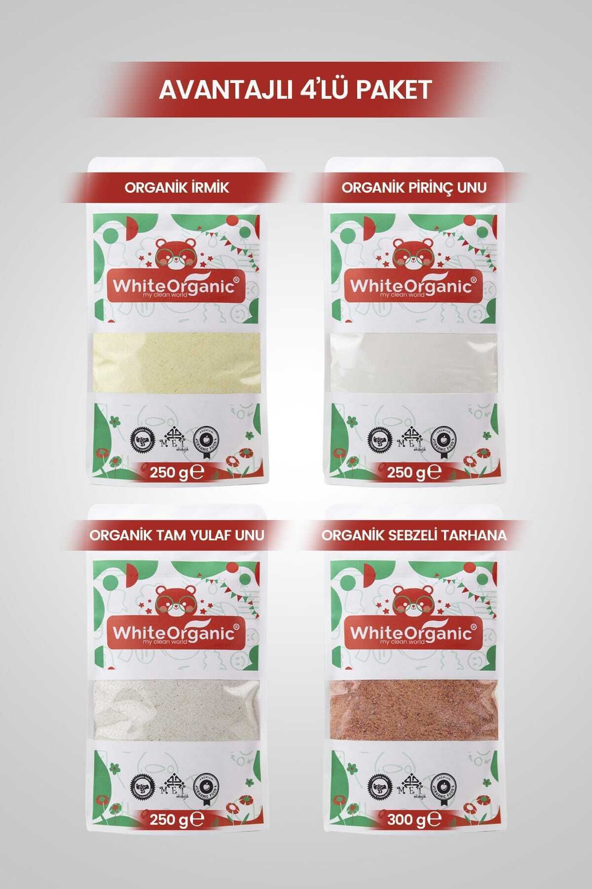 White Organic Organik Bebek Tarhana Bebek Irmiği Tam Yulaf Unu Tam Pirinç Unu Ek Gıda Seti 6 Ay Üzeri