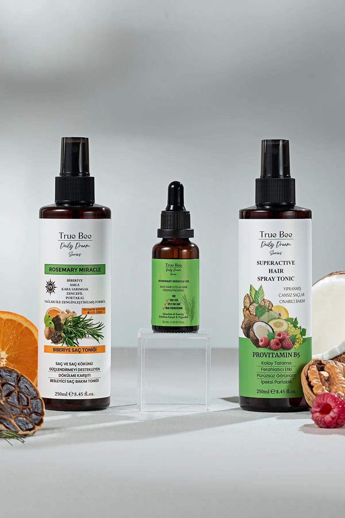 True Bee Rosemary Miracle Biberiye Bakımı 3'lü Set (Tonik +Serum)