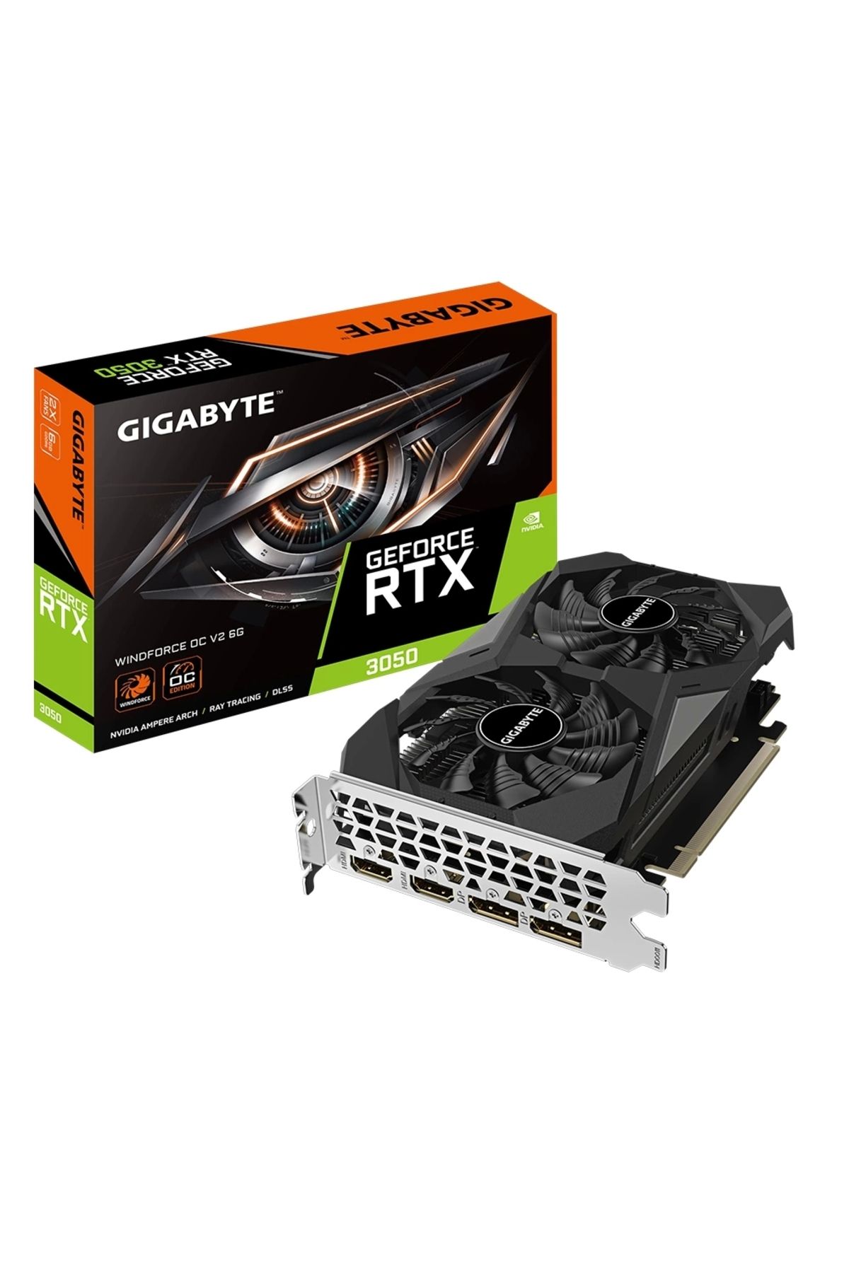 Gigabyte Gigabyte GeForce RTX 3050 Windforce OC V2 6GB DLSS 3 96 Bit GDDR6 Ekran Kartı