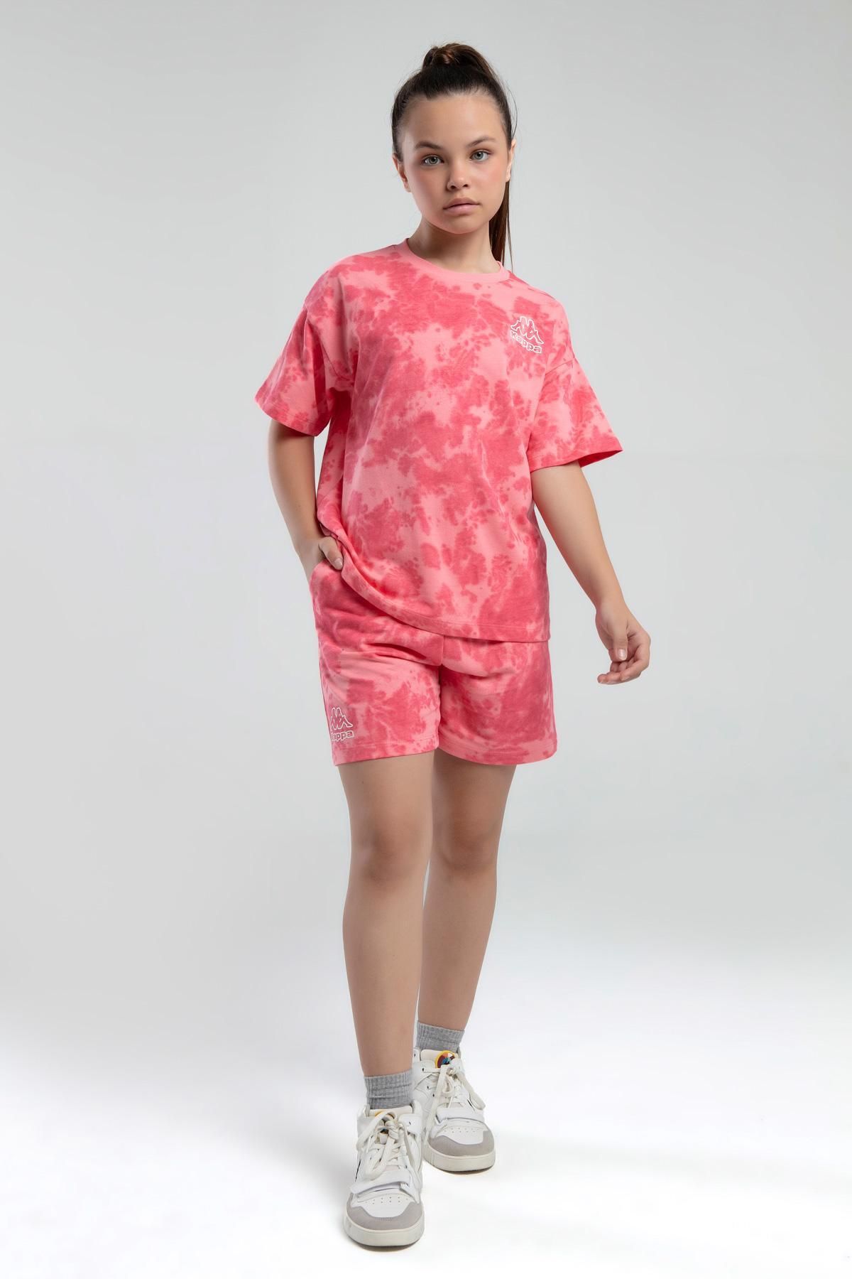 Kappa Logo Kelsie Kız Çocuk Pembe Regular Fit Tişört Ve Şort Takım