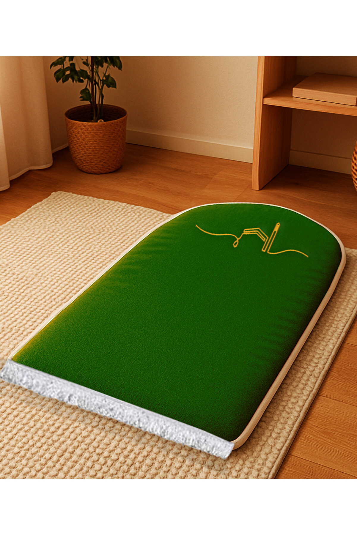 Carpetella 3 CM Süngerli Ortopedik Lüks Kadife Seccade Namazlık Suni Deri Tabanlı 70x120cm