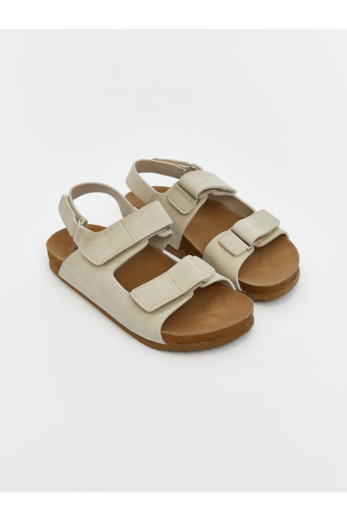 LC Waikiki LCW STEPS Süet Görünümlü Çift Bantlı Erkek Çocuk Sandalet (S5)