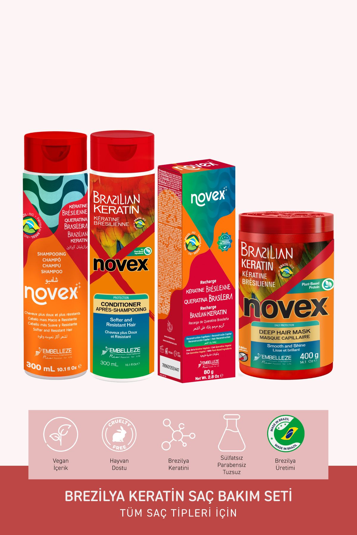 NOVEX Brezilya Keratin - Keratin Saç Bakım Seti