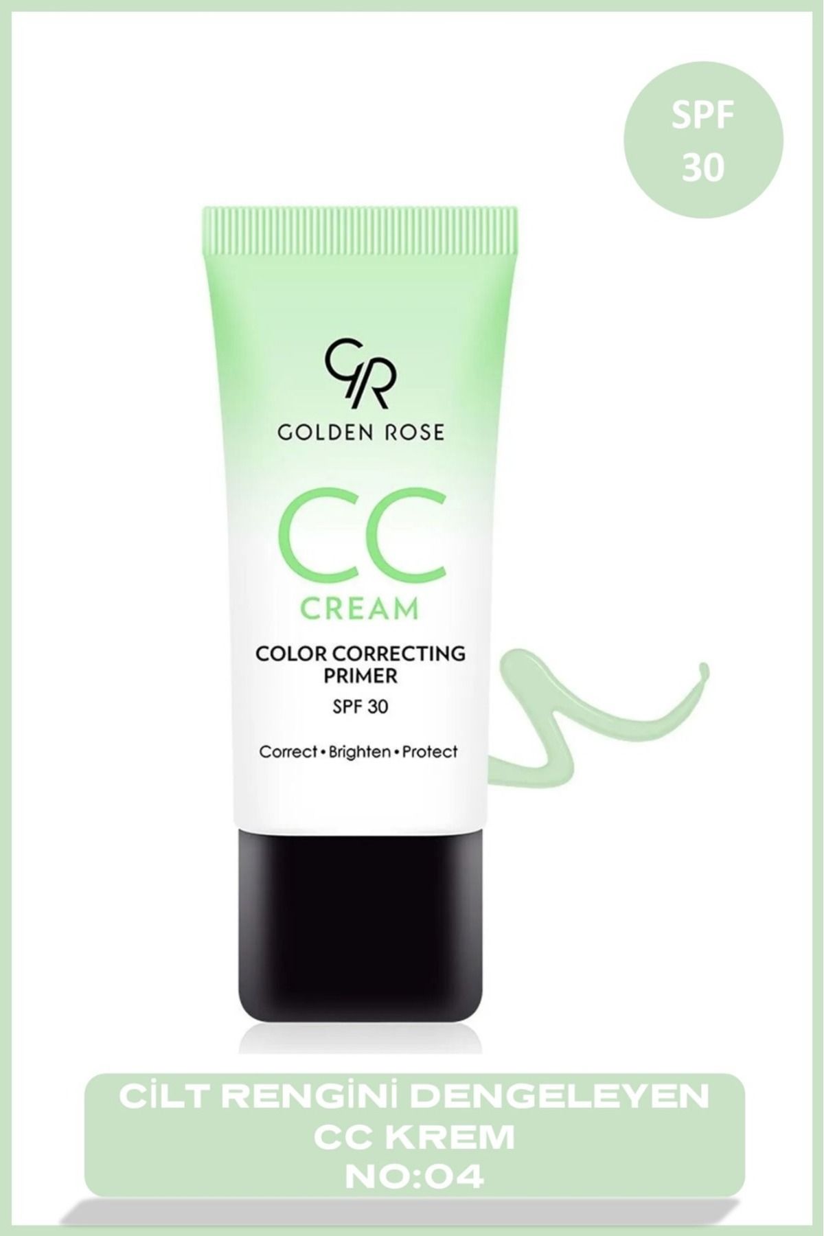 Golden Rose Cc Cream Color Correcting Primer No: 04 Green - Cilt Rengini Dengeleyen Cc Krem
