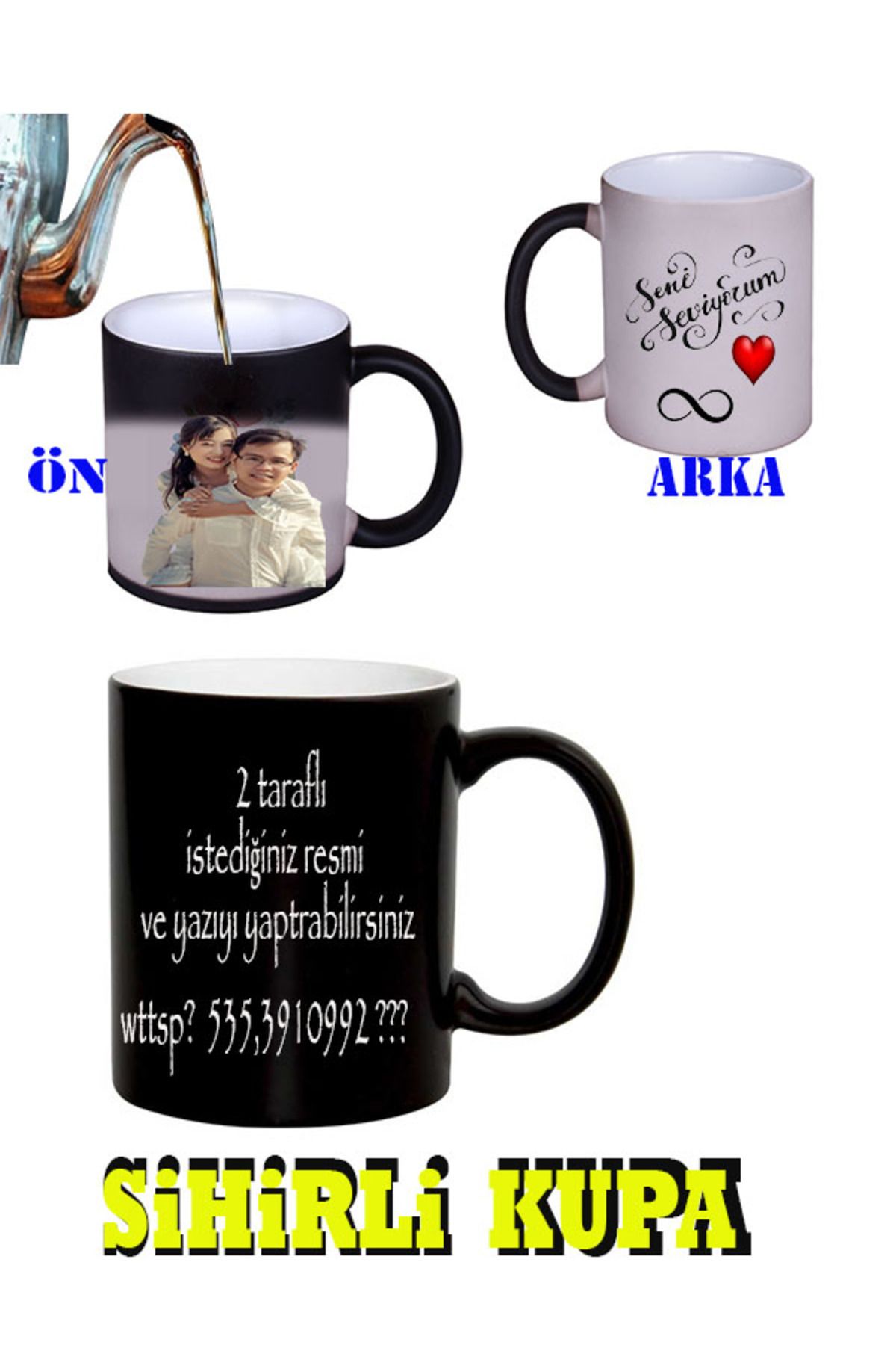 Aldağ SİHİRLİ KUPA RESİM VE YAZI YAZILABİLİR