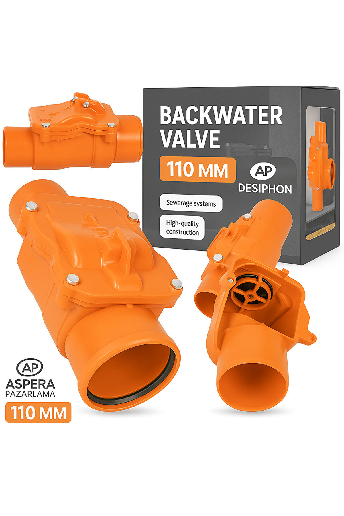 DESIPHON 110 Mm PVC Pis Su At k Gideri ekvalf Kilitli Sistem Koku 