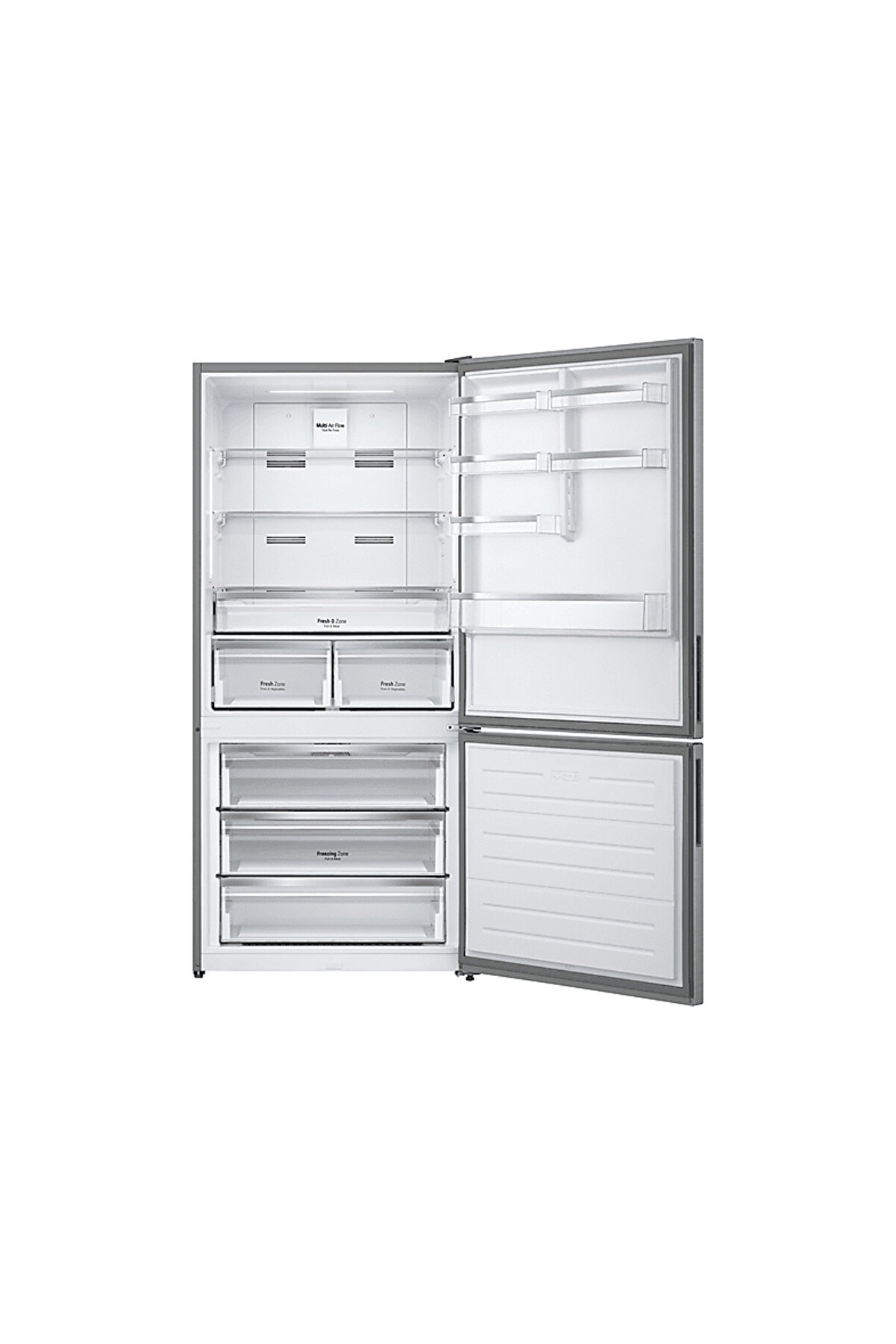 GTL569PVAM.AVPPLTK E Enerji Sınıfı 588 L Alttan Donduruculu Buzdolabı Metalik Gri