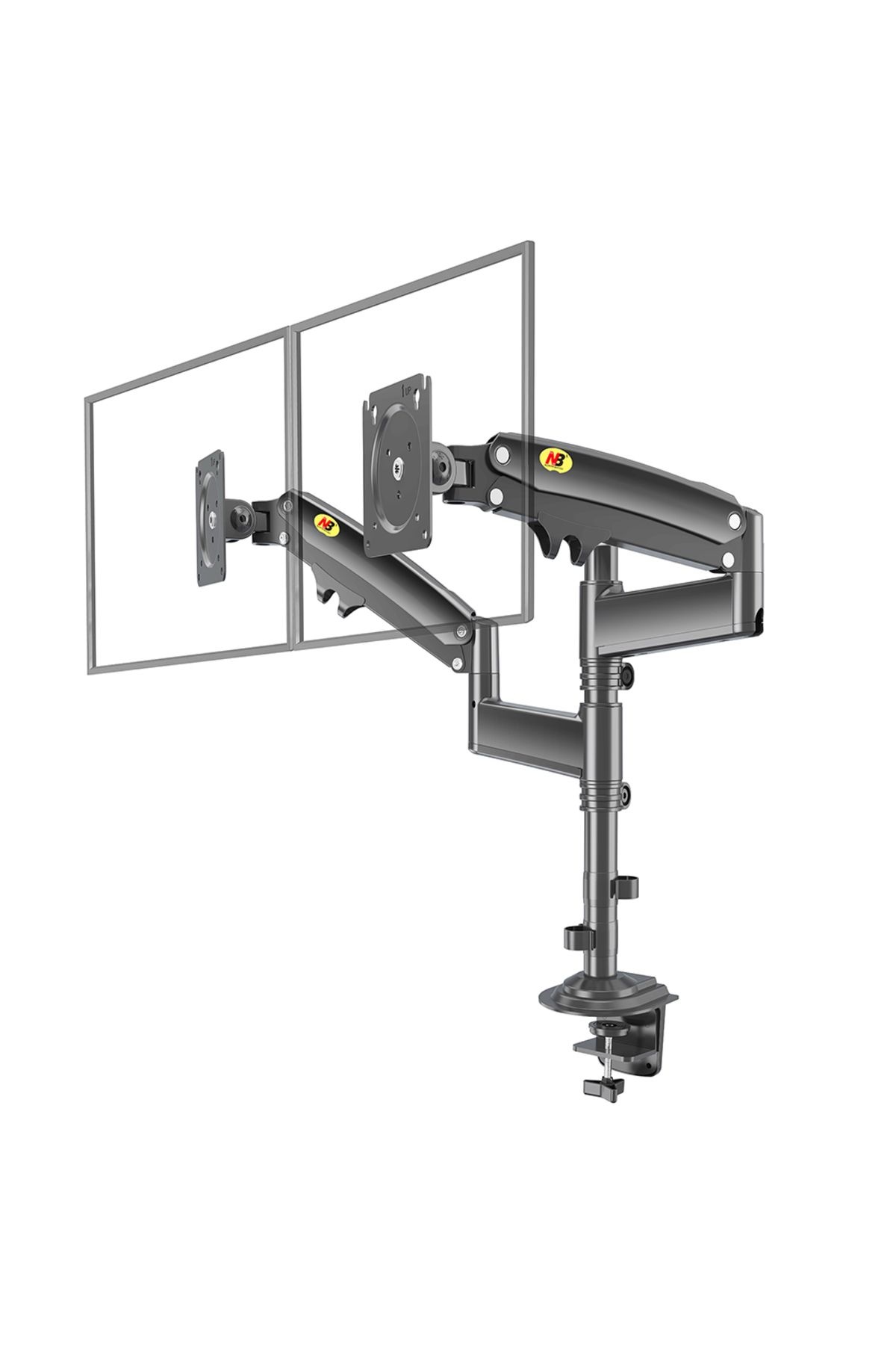North Bayou Nb H180 Mnt05 17-27" Lcd Led Çift Monitör Tutucu Amortisörlü Monitör Standı