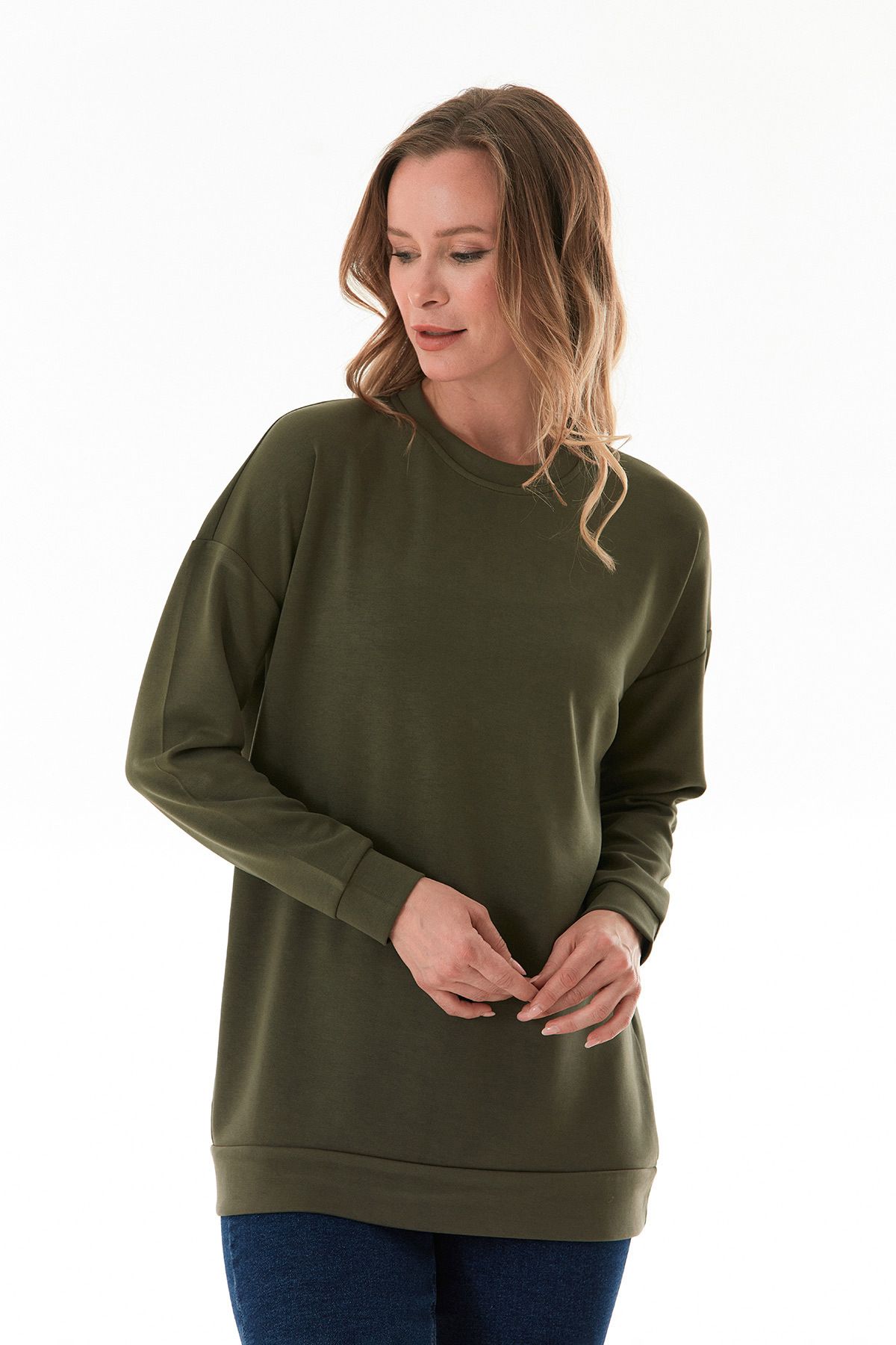 Fullamoda Basic Bisiklet Yaka Modal Tunik