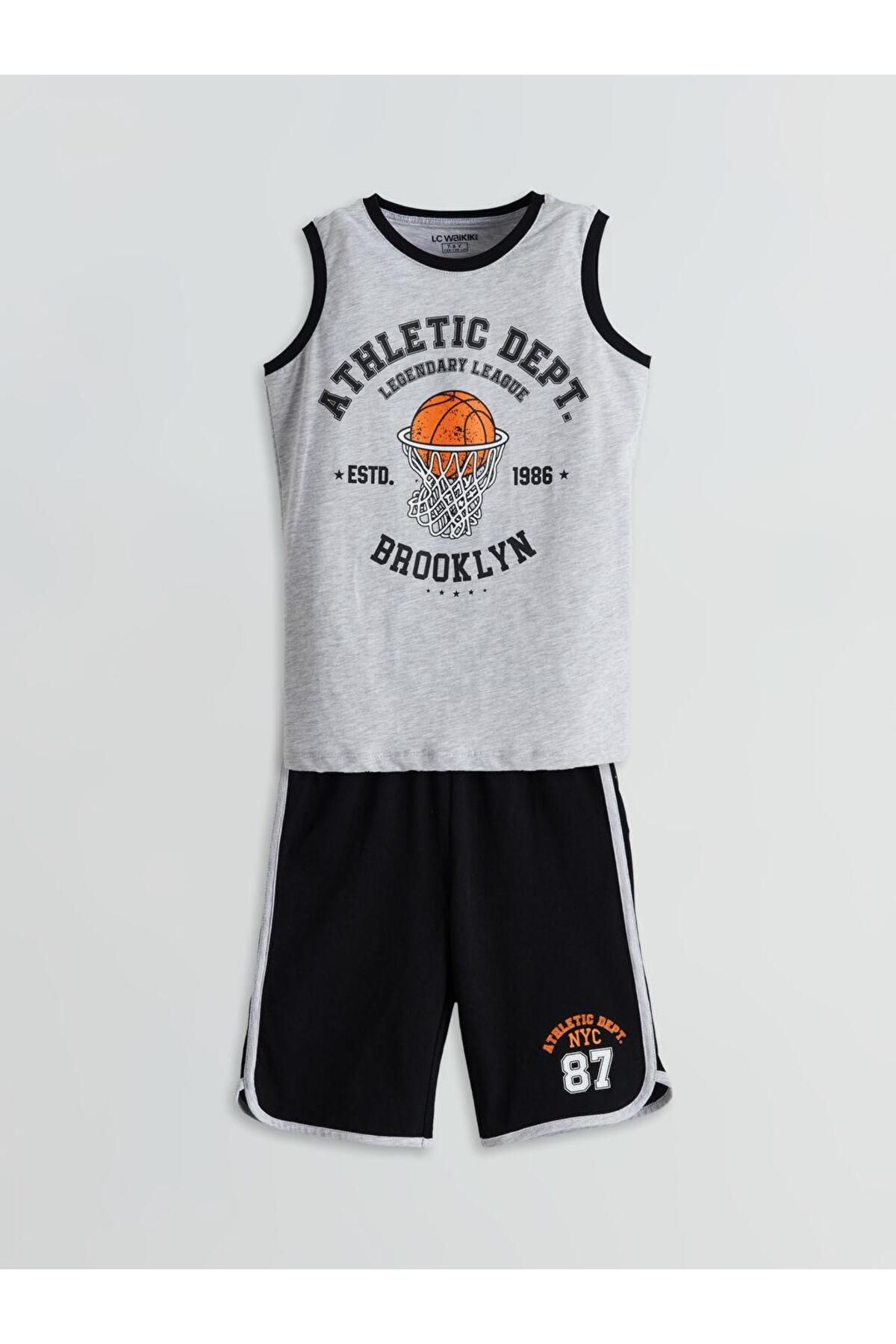 LC Waikiki Bisiklet Yaka Erkek Çocuk Şortlu Pijama Takımı (S5)