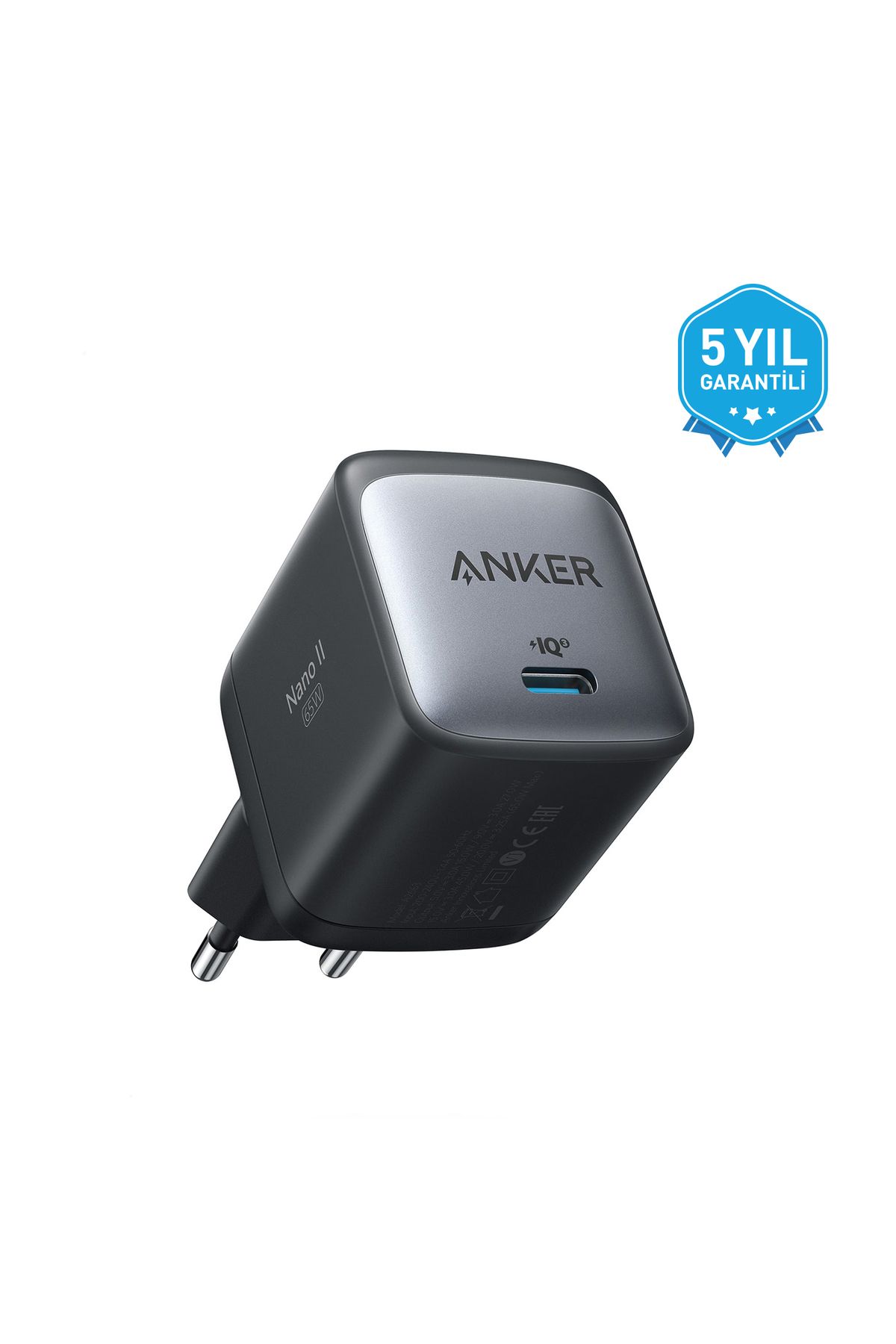 Anker 715 Nano II 65W USB-C Hızlı Şarj Cihazı - GaN II - PPS Destekli Type-C Hızlı Şarj Adaptörü - A2663