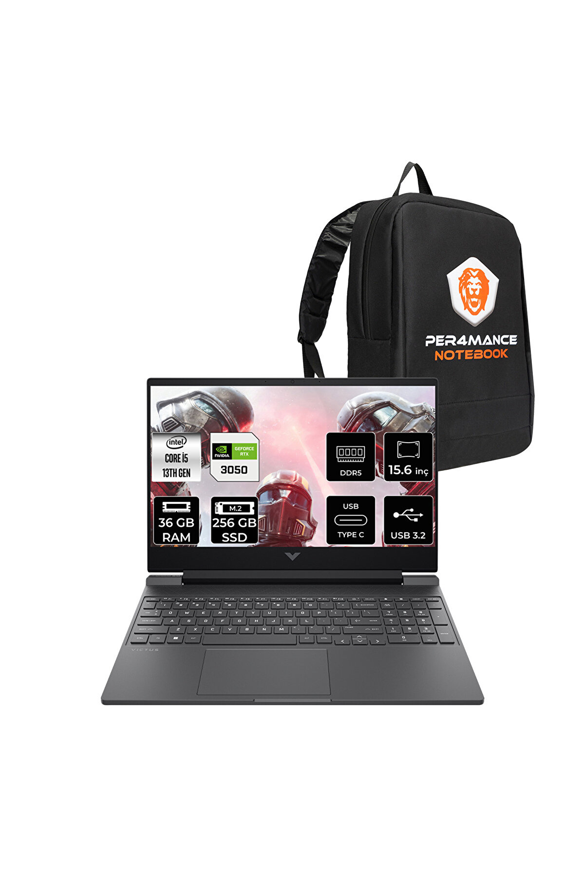 Victus 15 i5-13420H 36GB RAM 256GB SSD RTX3050/6GB 144Hz 15.6'' FHD FDOS Gaming Laptop _129 PER4