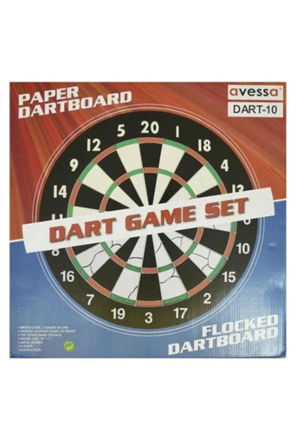 Avessa Dart-10 45 Cm Çapında Dart Hedef Tahtası - Dart-10