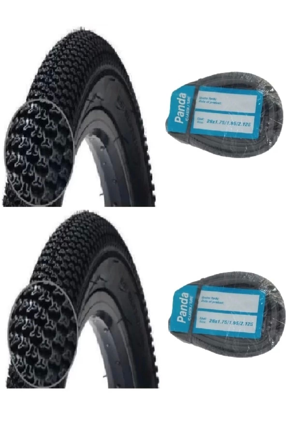 RFL 26 Jant 26x2.10 (50-559) Bisiklet Dış Lastiği D2698 X 2 Adet + Panda İç Lastik Seti