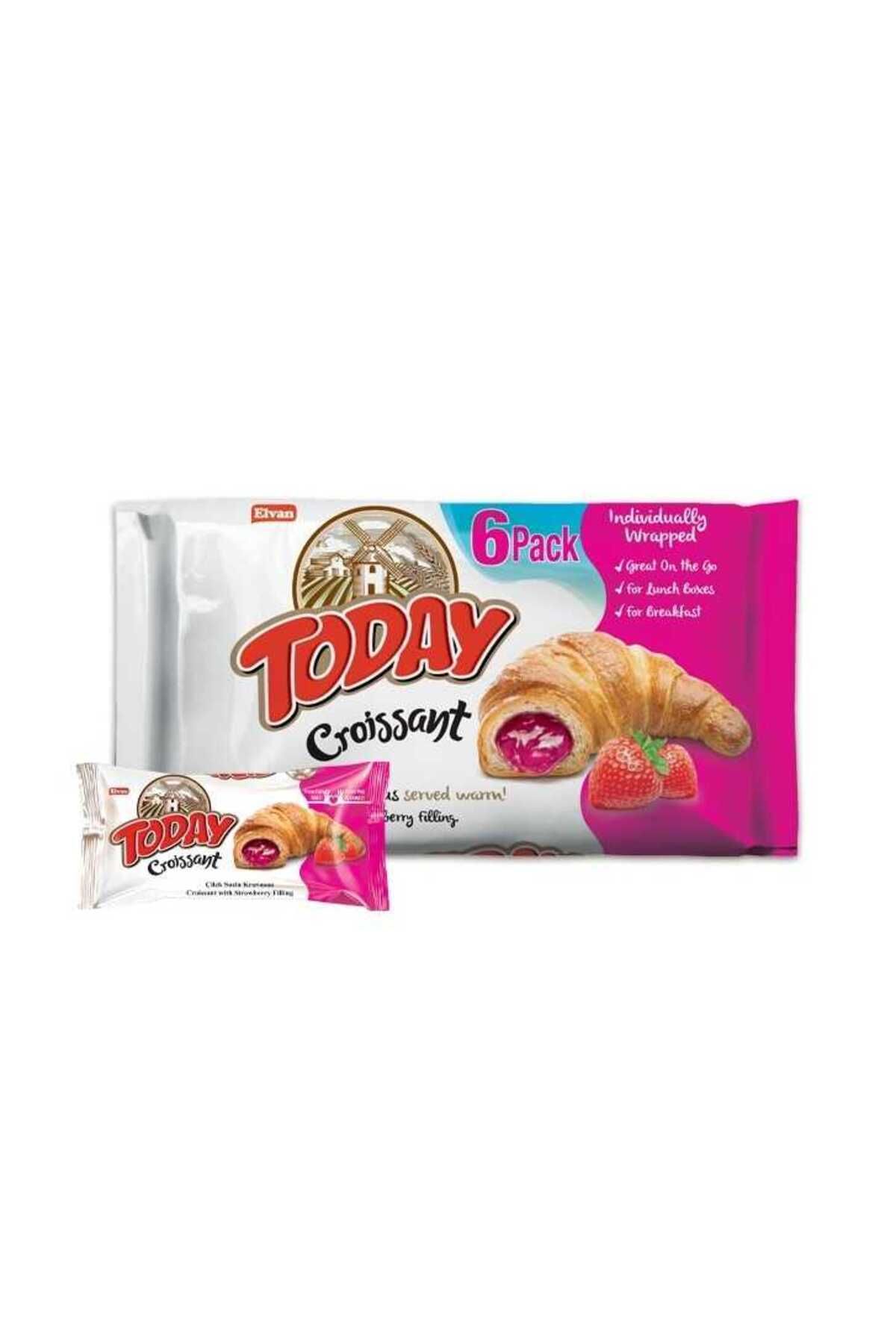 Elvan Today Kruvasan Çilekli 40 Gr. 6 Adet (1 Kutu)