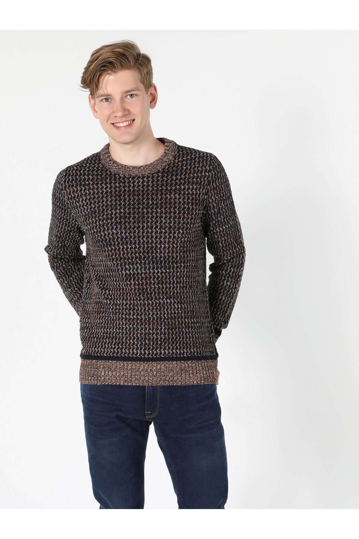 Colin’s Regular Fit Yuvarlak Yaka Erkek Bej Kazak