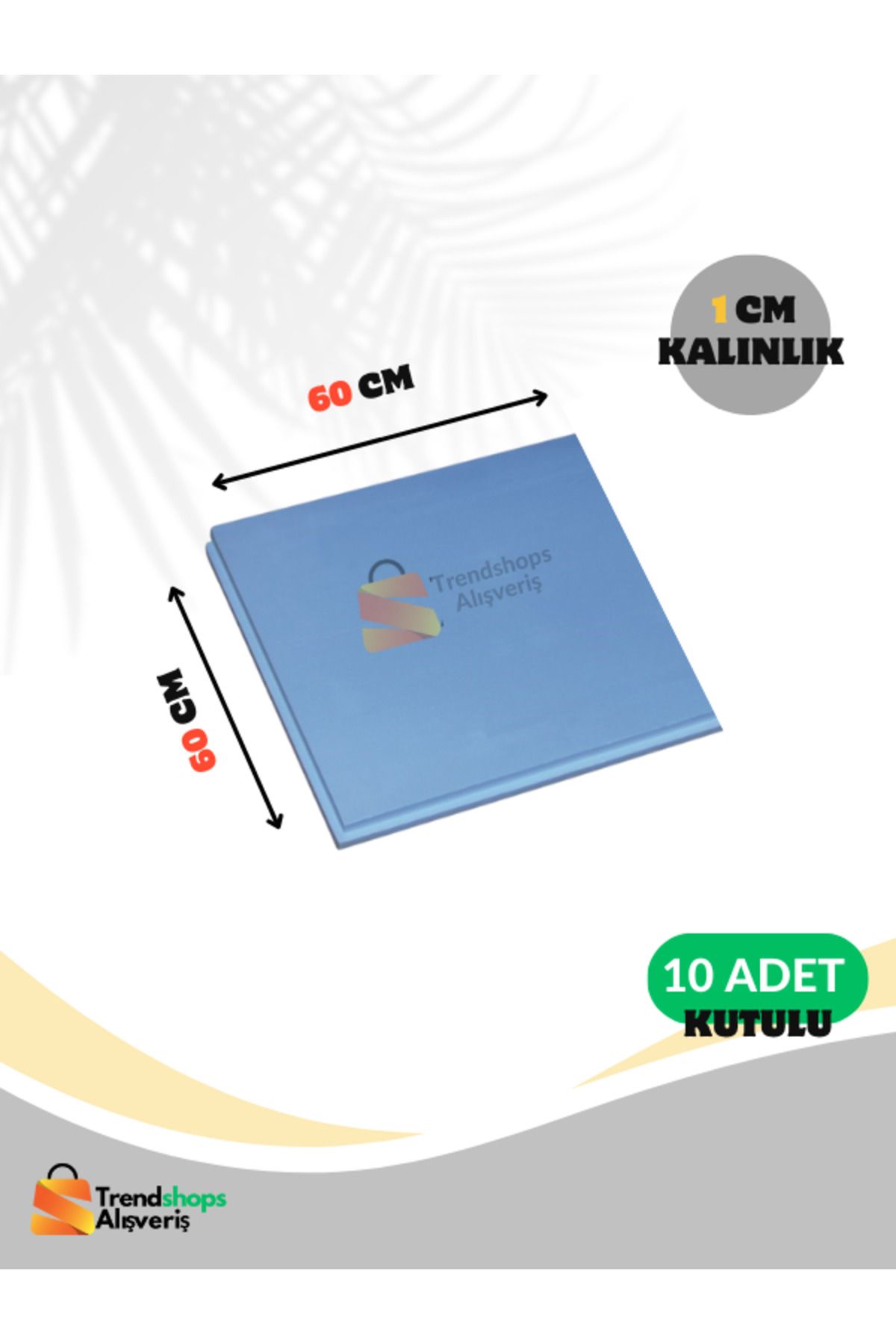WRAPPACCK TSA - 10 Adet 1cm Strafor 28-30dansite Sert Xps Mavi Levha Köpük 60cmx60 Cm Kutulu