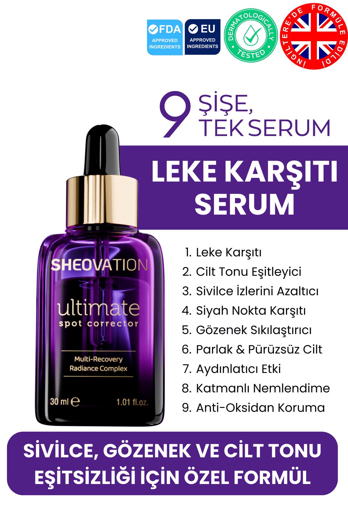 SHEOVATION Leke Karşıtı, Aydınlatıcı, Gözenek Sıkılaştırıcı C Vitamini Serum | Arbutin, HA, Tranexamic Acid