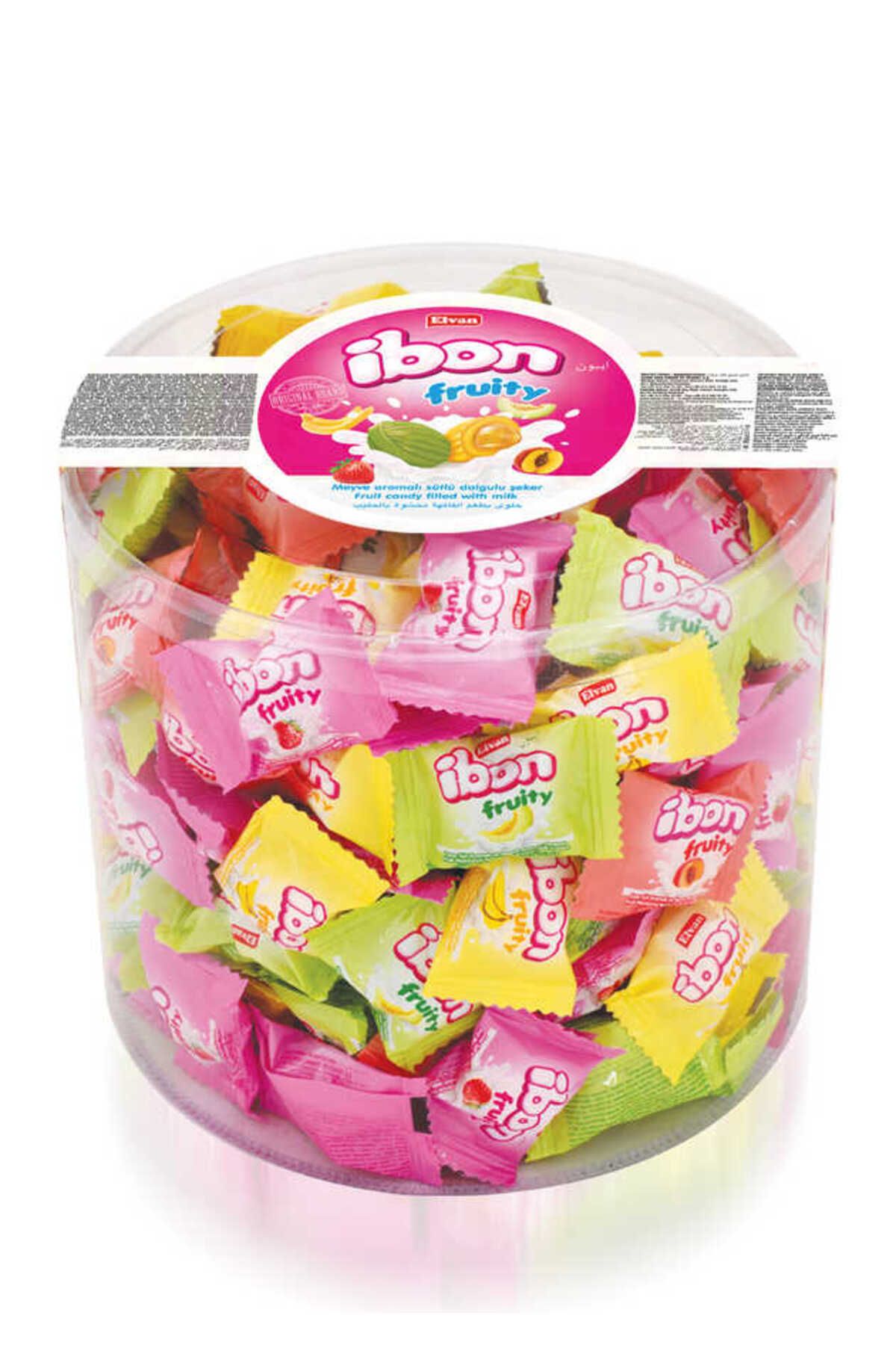 Elvan Ibon Sütlü Meyveli Şeker 1000 Gr. Silindir (1 KUTU)
