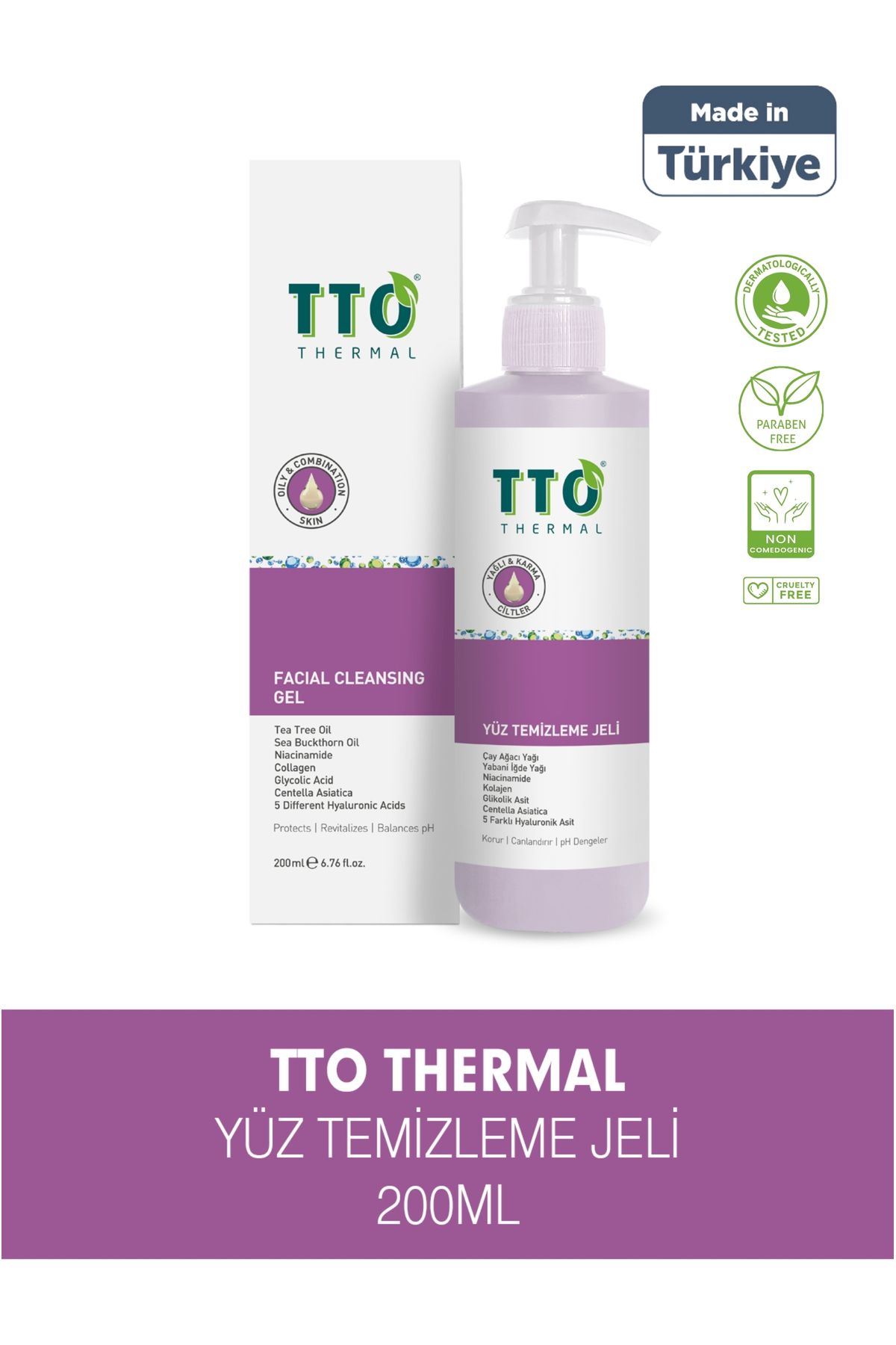 Tto Yüz Temizleme Jeli 150 ml Normal, Akneli, Rozalı Ciltlerde (ÇAY AĞACI YAĞI / TEA TREE OIL)