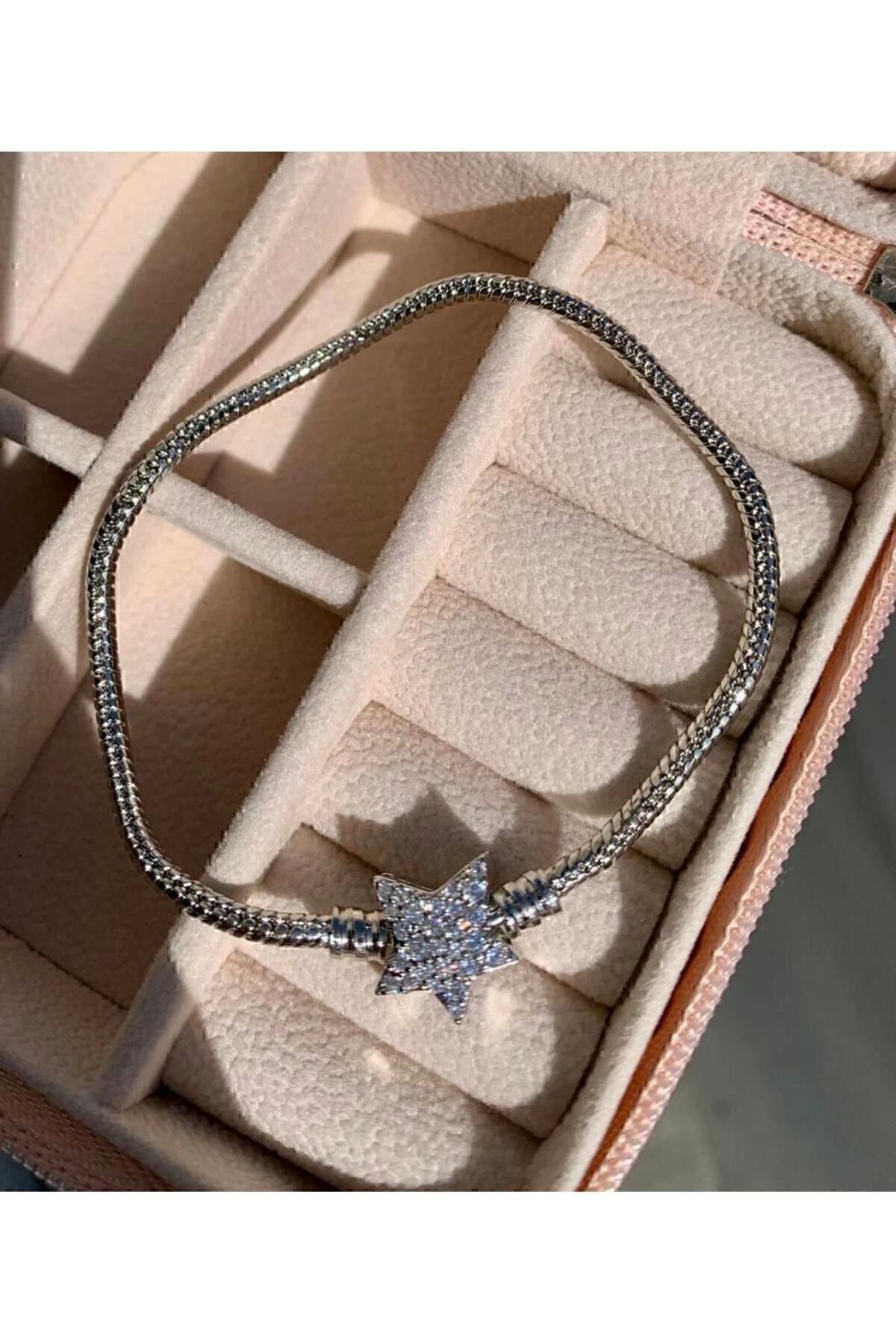 frappantjewelry Yıldız Charm Paslanmaz Gümüş Ve Gold Renk Çelik Bileklik