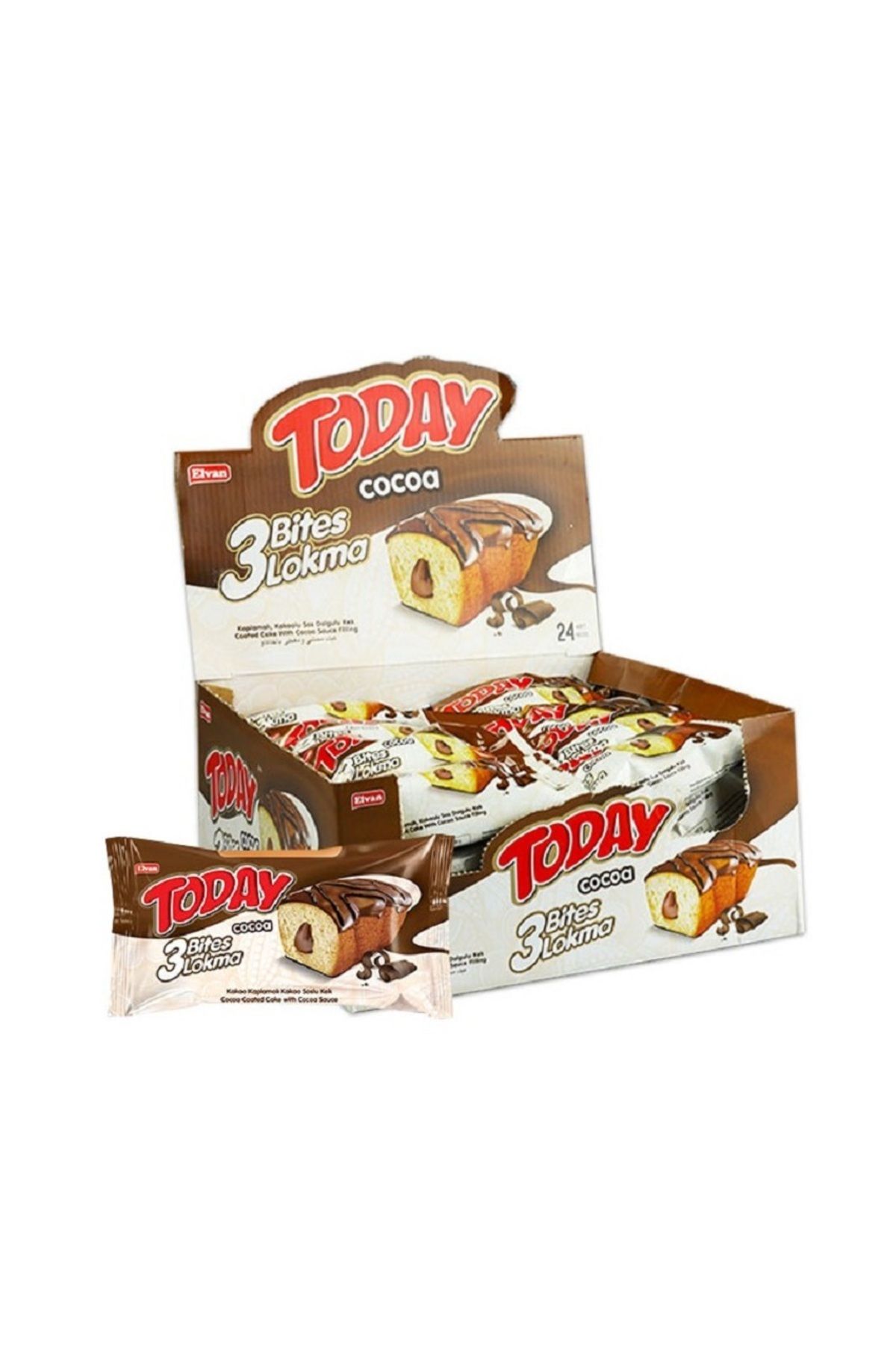 Elvan Today 3 Bites Kakaolu 40 Gram 24 Adet (1 Kutu)