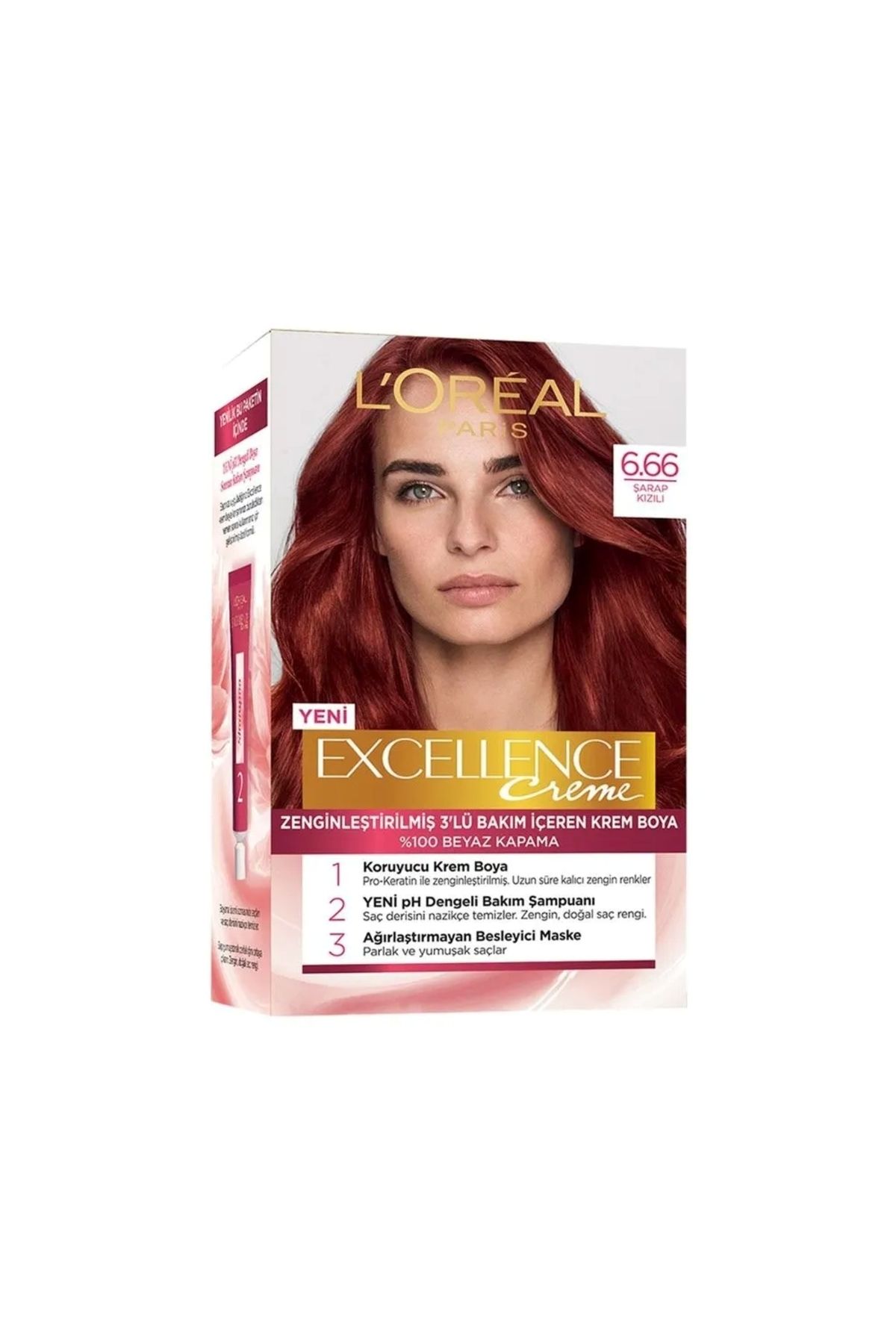 L'Oreal Paris Saç Boyası - Excellence Creme 6.66 Şarap Kızılı