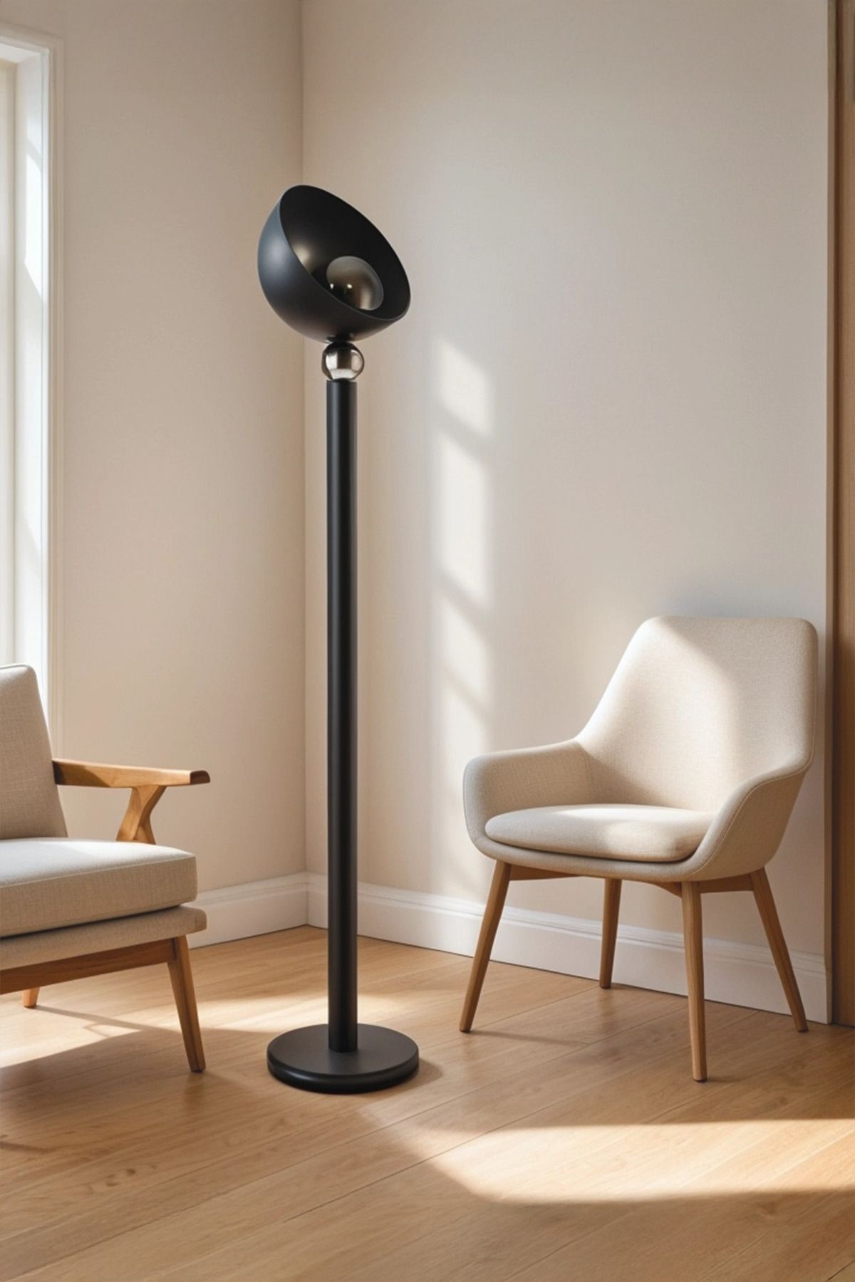 Vinner Drome Mushroom Metal Ayaklı Lambader, Salon Lambader, Modern Lambader