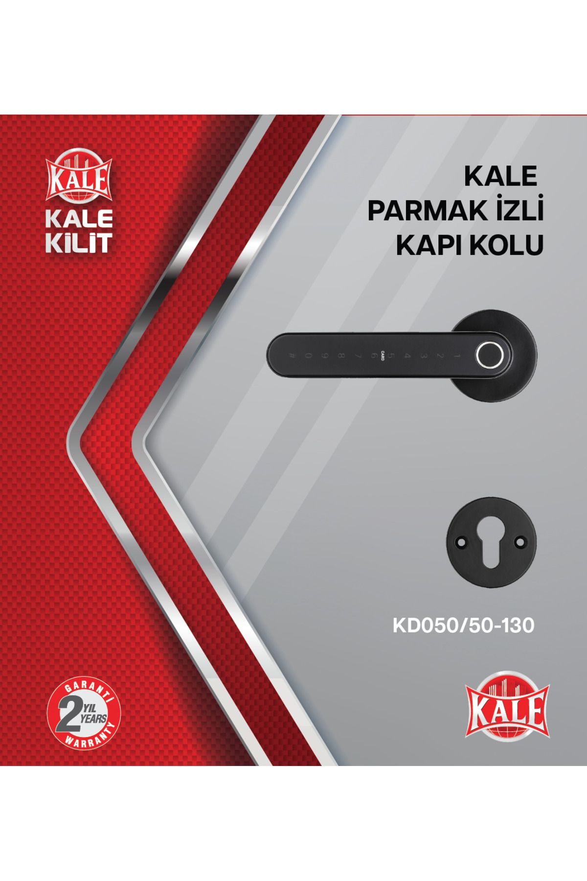 KALE KD050/50-130 PARMAK İZLİ ŞİFRELİ KAPI KOLU