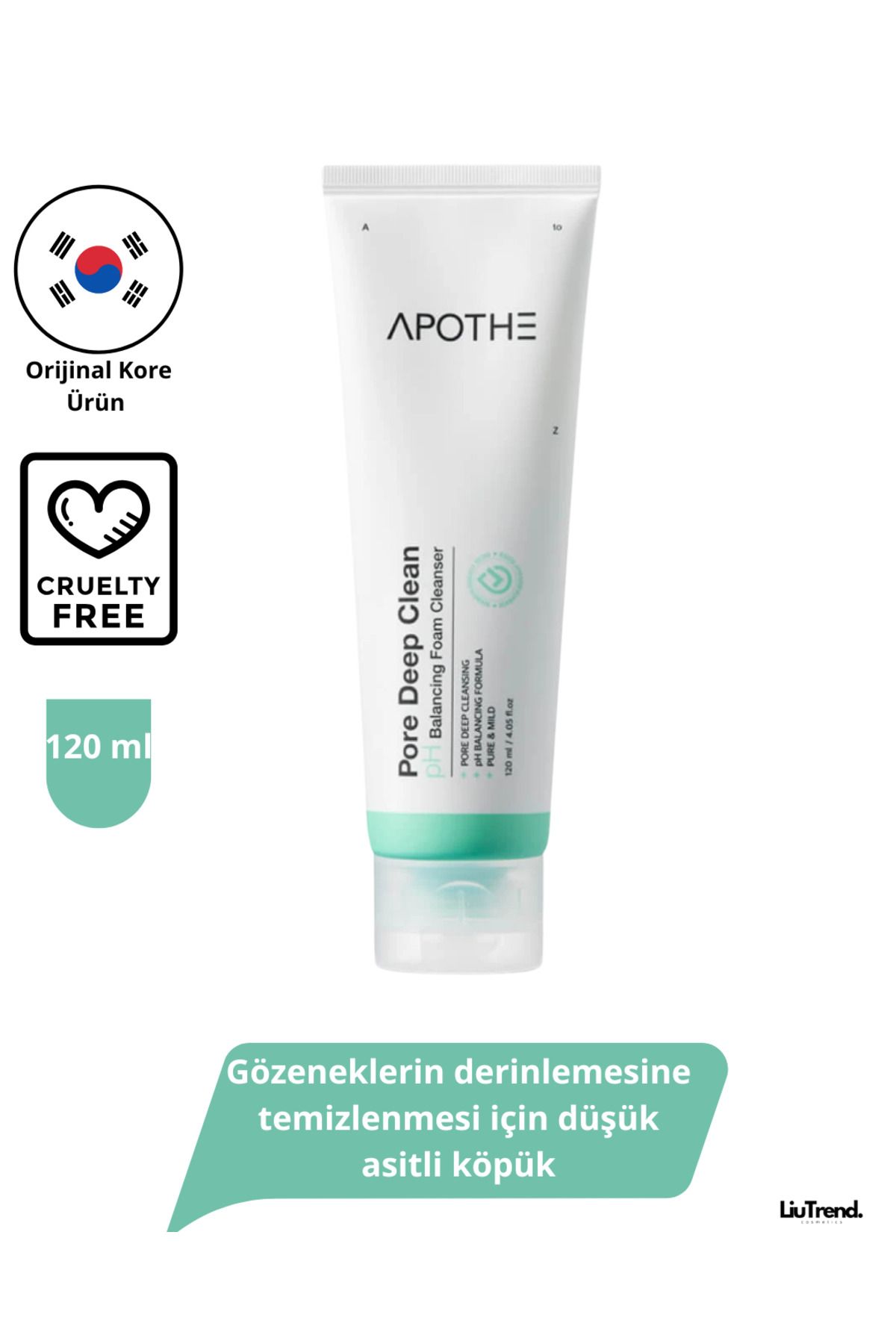 APOTHE Pore Deep Clean pH Balancing Foam Cleanser 120 ml Gözeneklerin temizlenmesi köpük