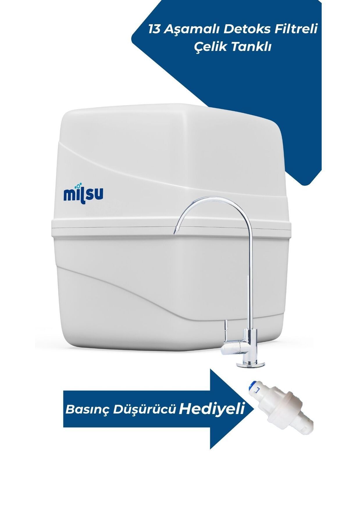 Mil Su Arıtma Cihazı 13 Aşamalı Multimineral Ve Detoks Filtreli 8 Lt Çelik Tanklı (DNP13-M-S)