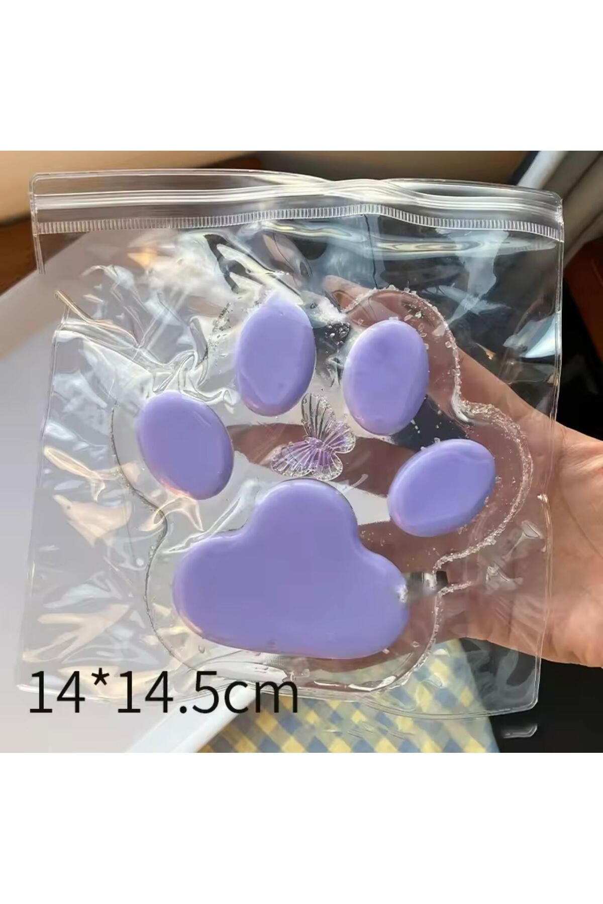 QUEVİLİY 14 cm DEV kedi patisi - Taba sukuşi - Squishy Pati- Stres Oyuncak (mor)