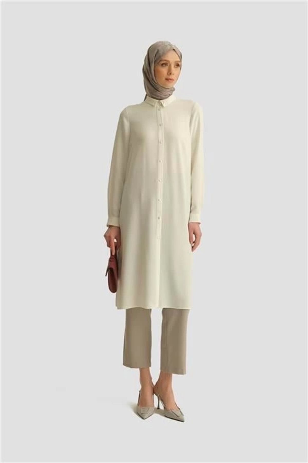 Armine A Logolu Tunik 25yh411 Ekru