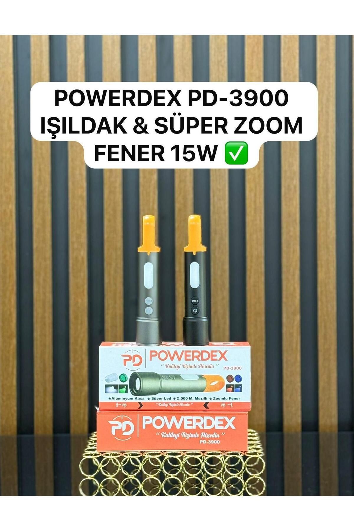 powerdex PD-3900 Ultra Parlak COB Led 9 Modlu Askılı Şarjlı El Feneri